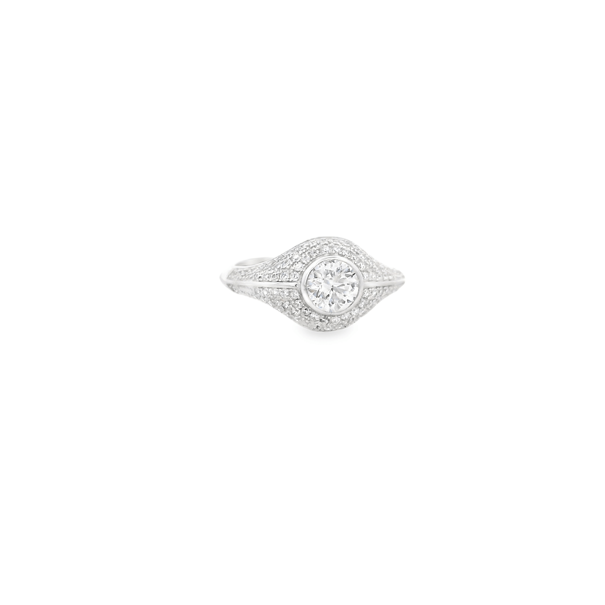 925SS ROUND SPINEL WHITE CZ ADJUSTABLE RING - C'SANTOS