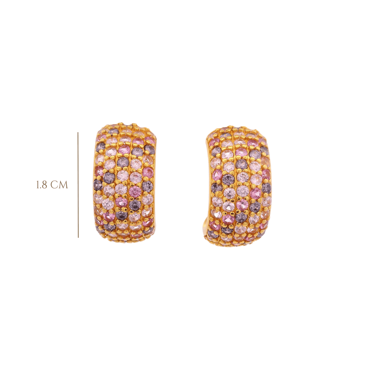 925YG BAGUETTE HOOPS MULTICOLOR CZ - C'SANTOS