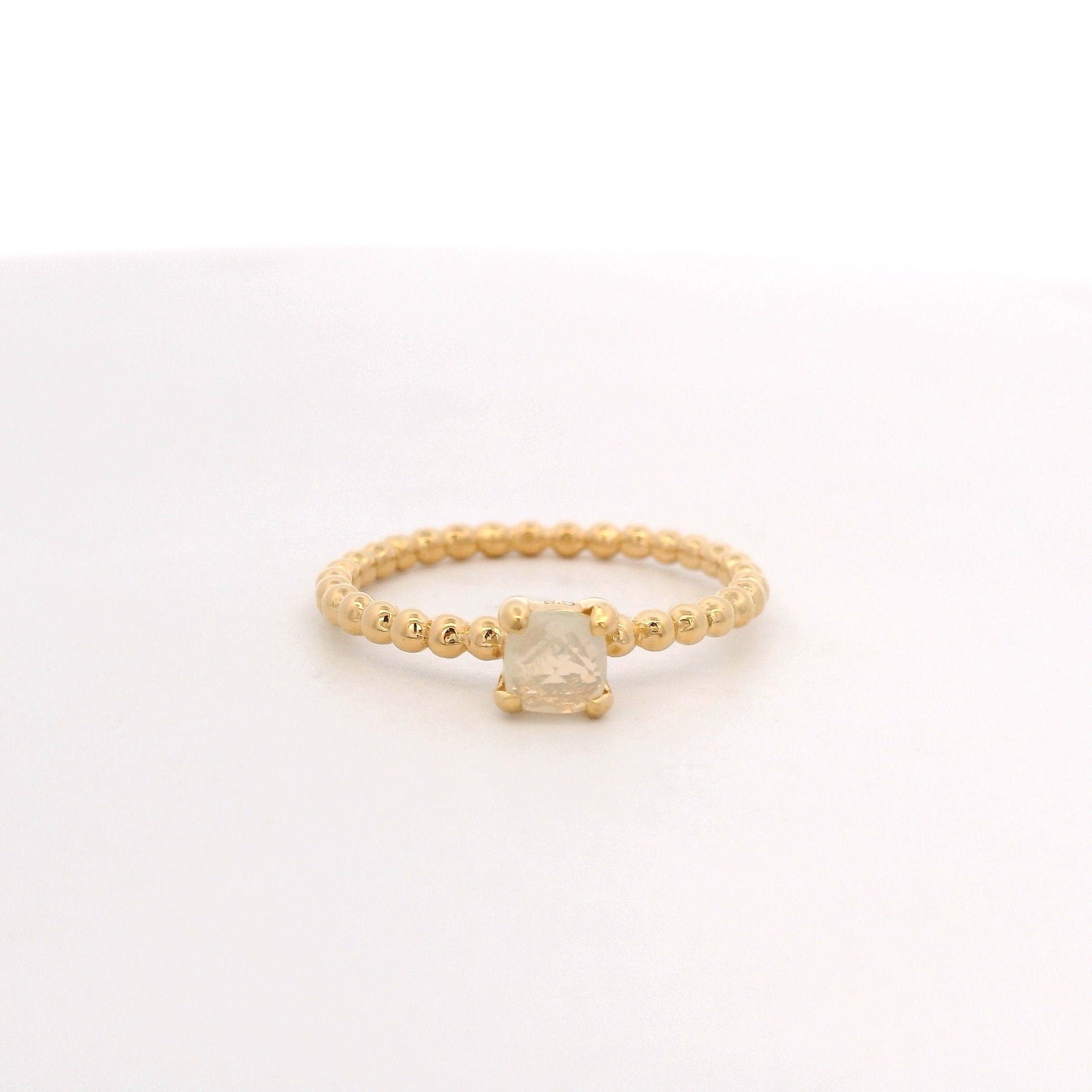 925YG BEANDS ETHIOPIAN OPAL SOLITARY RING T6.5 - C'SANTOS