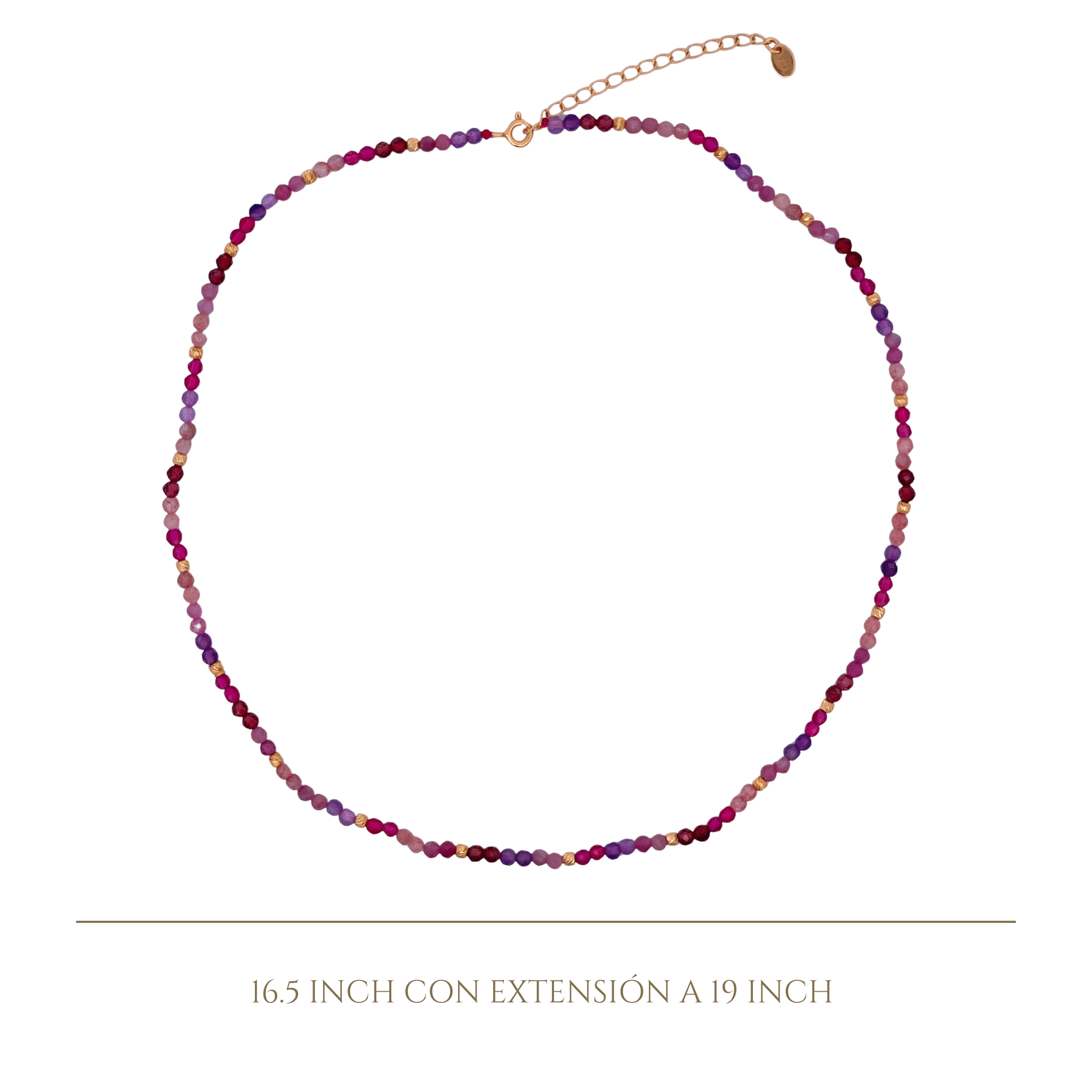 925YG BEANDS NECKLACE AMETHYST & TOU - C'SANTOS