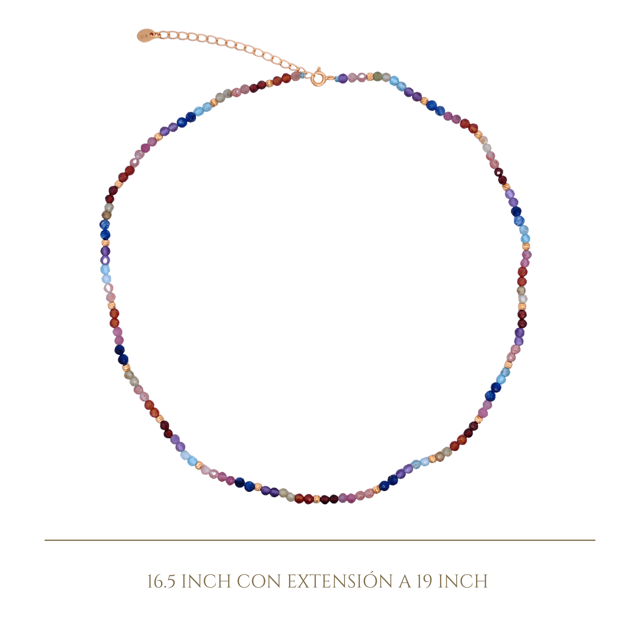 925YG BEANDS NECKLACE GRANATE TOURMALINE - C'SANTOS