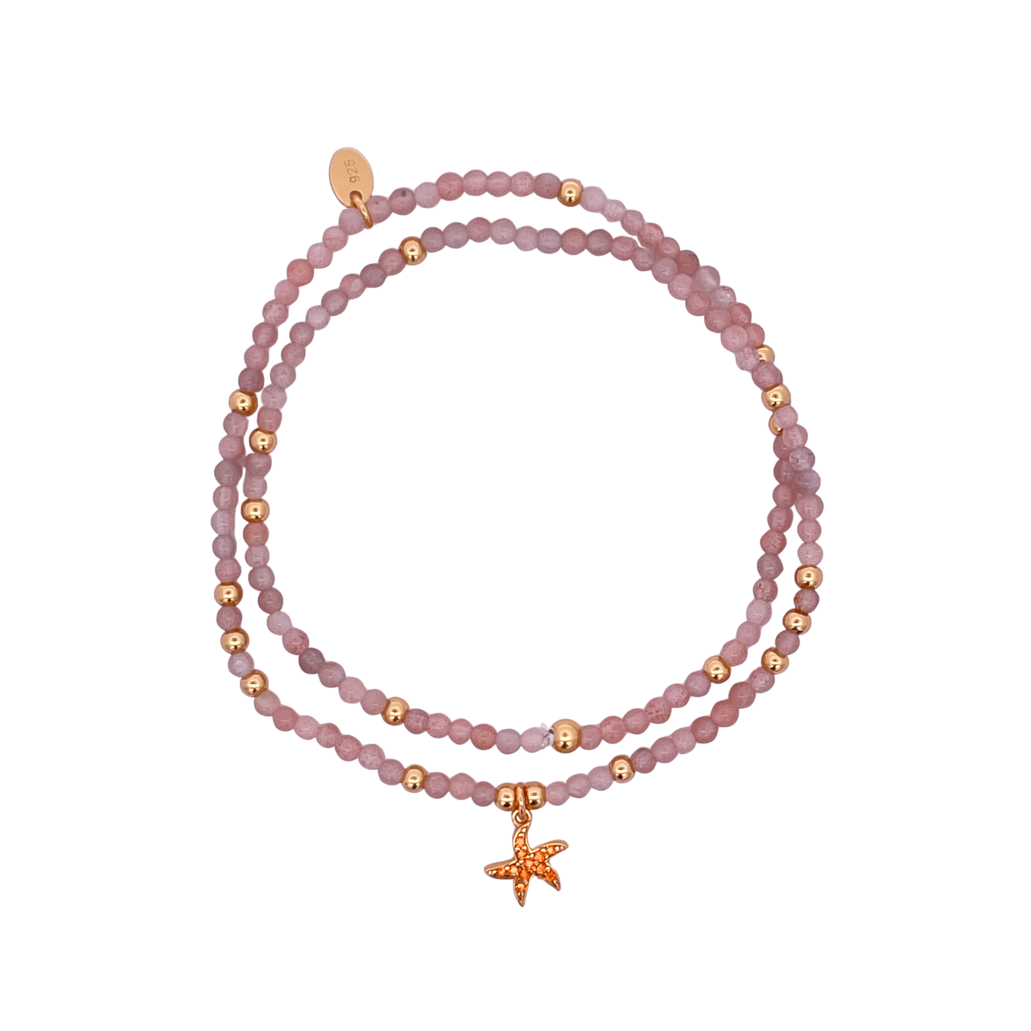 925YG BEANDS WITH STARFISH BRACELET SUSTONE - C'SANTOS