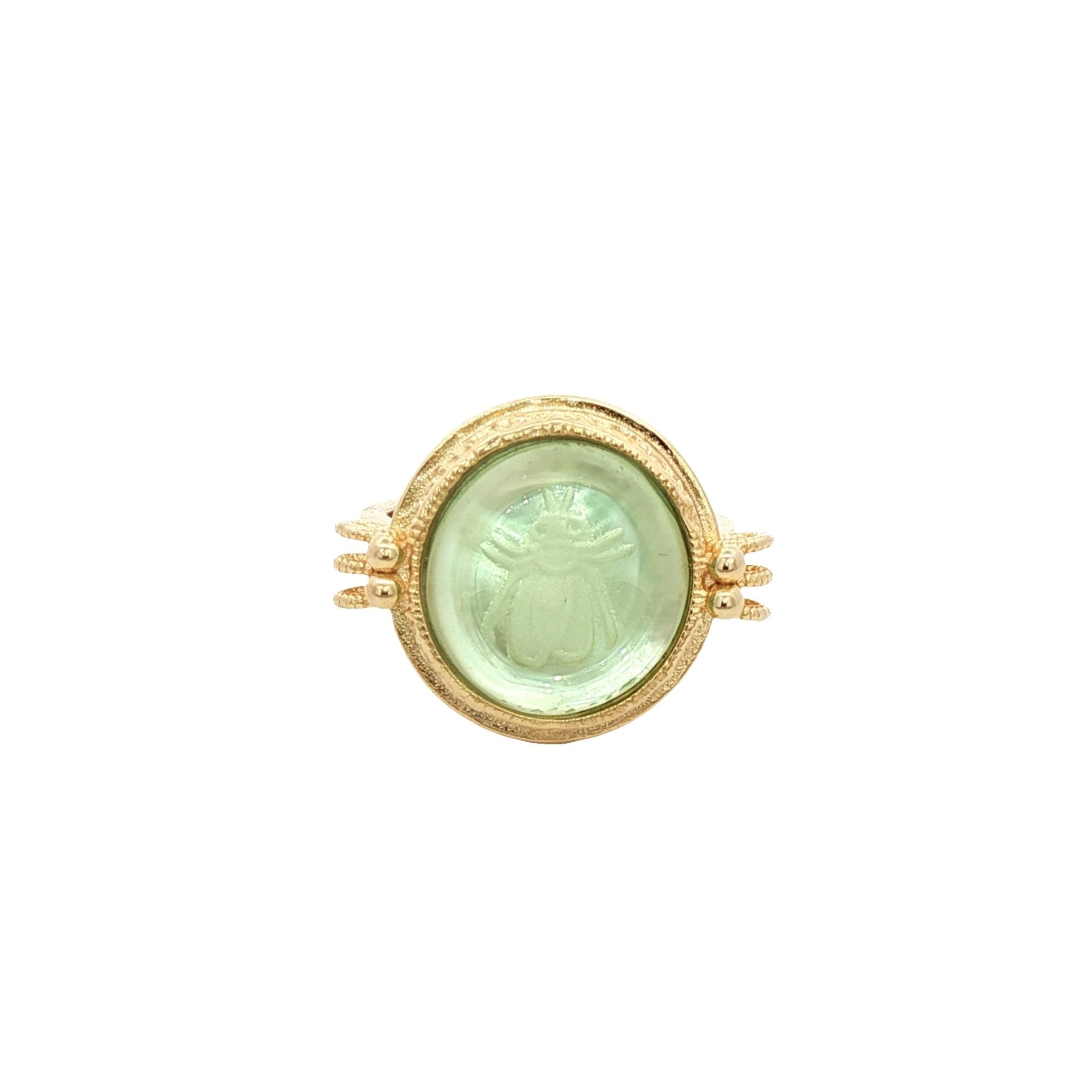 925YG BEE GREEN RING T6 - C'SANTOS