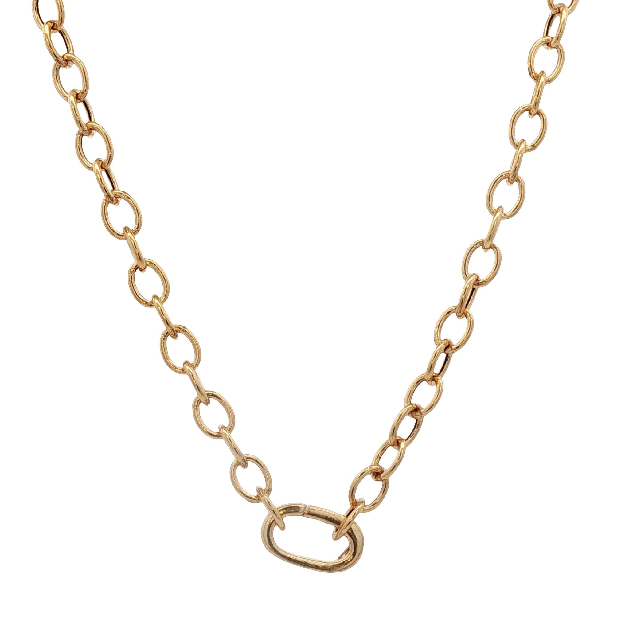 925YG BOLD ROLO LINK OVERSIZED LOBSTER CLASP 19.5 INCH NECKLACE - C'SANTOS