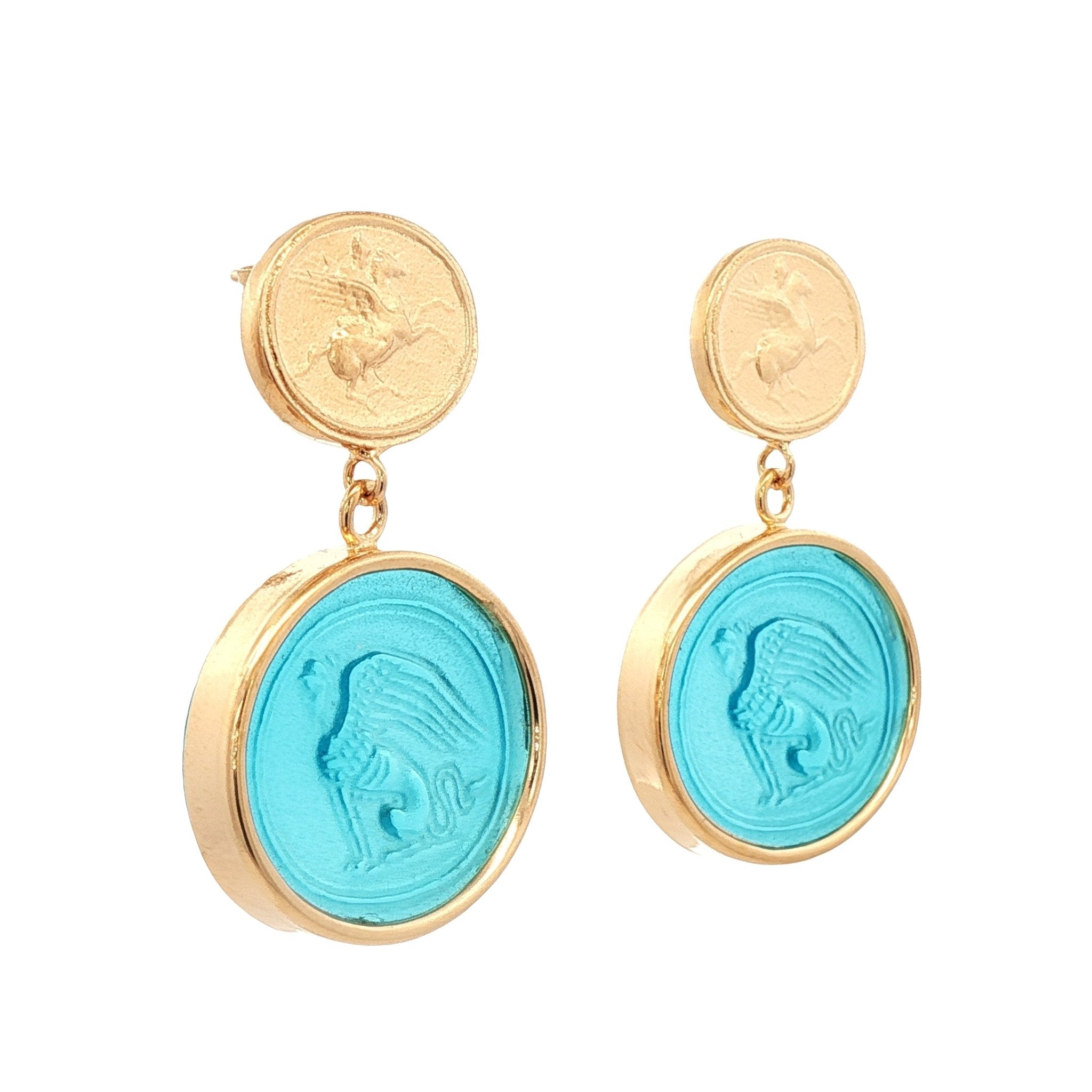 925YG CHIMERA SKY BLUE EARRINGS - C'SANTOS