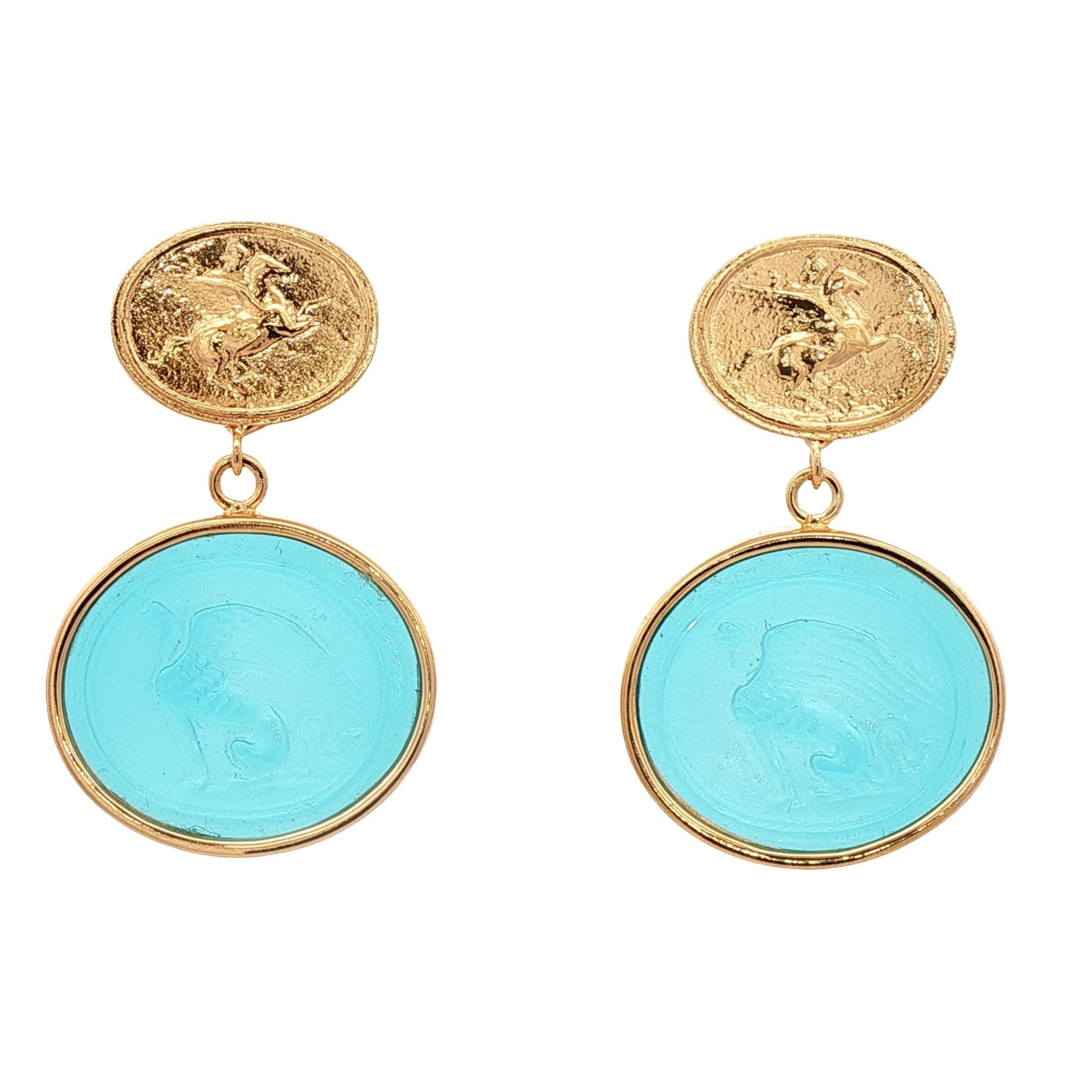 925YG CHIMERA SKY BLUE EARRINGS - C'SANTOS