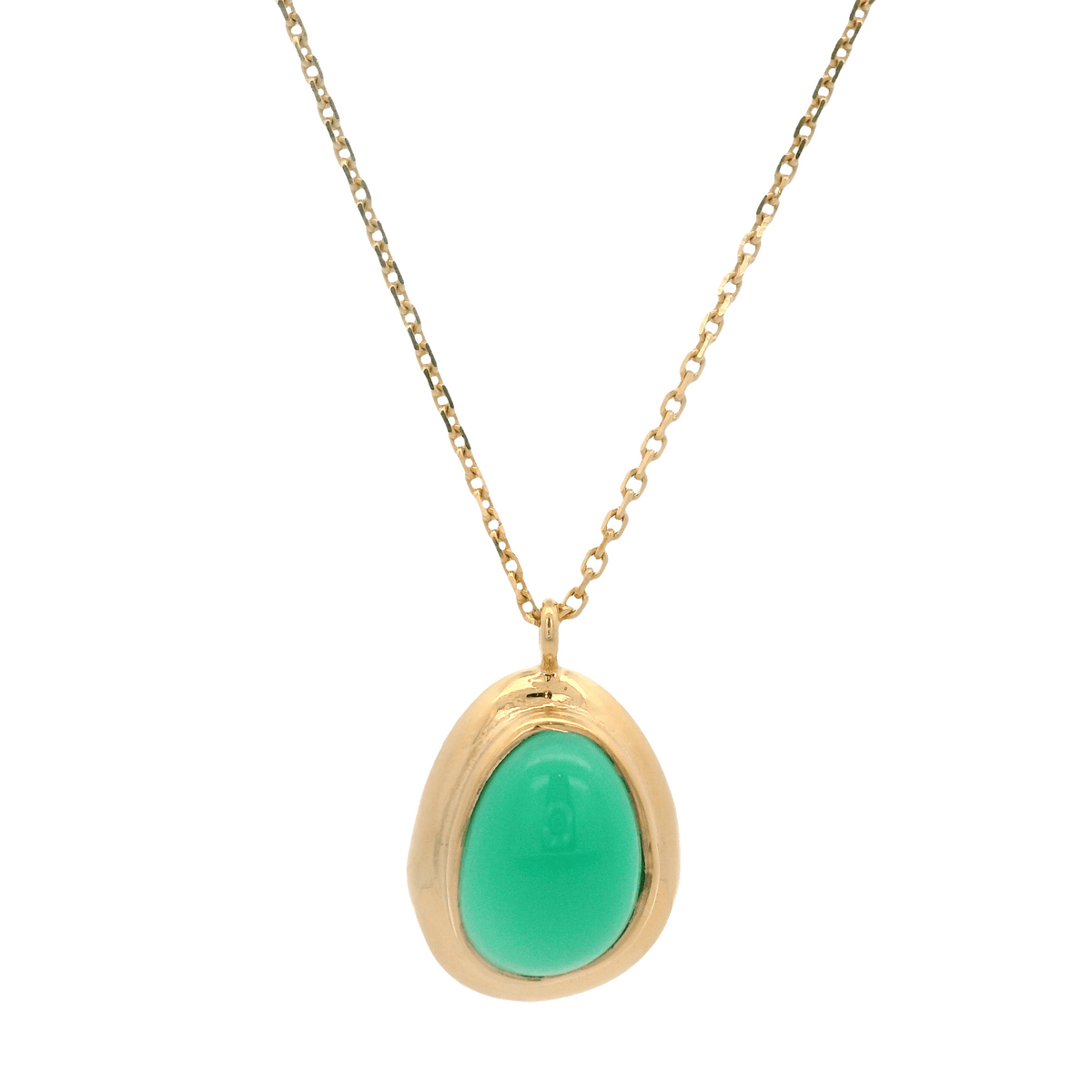 925YG CHUNKY DROP ONYX GREEN NECKLACE - C'SANTOS