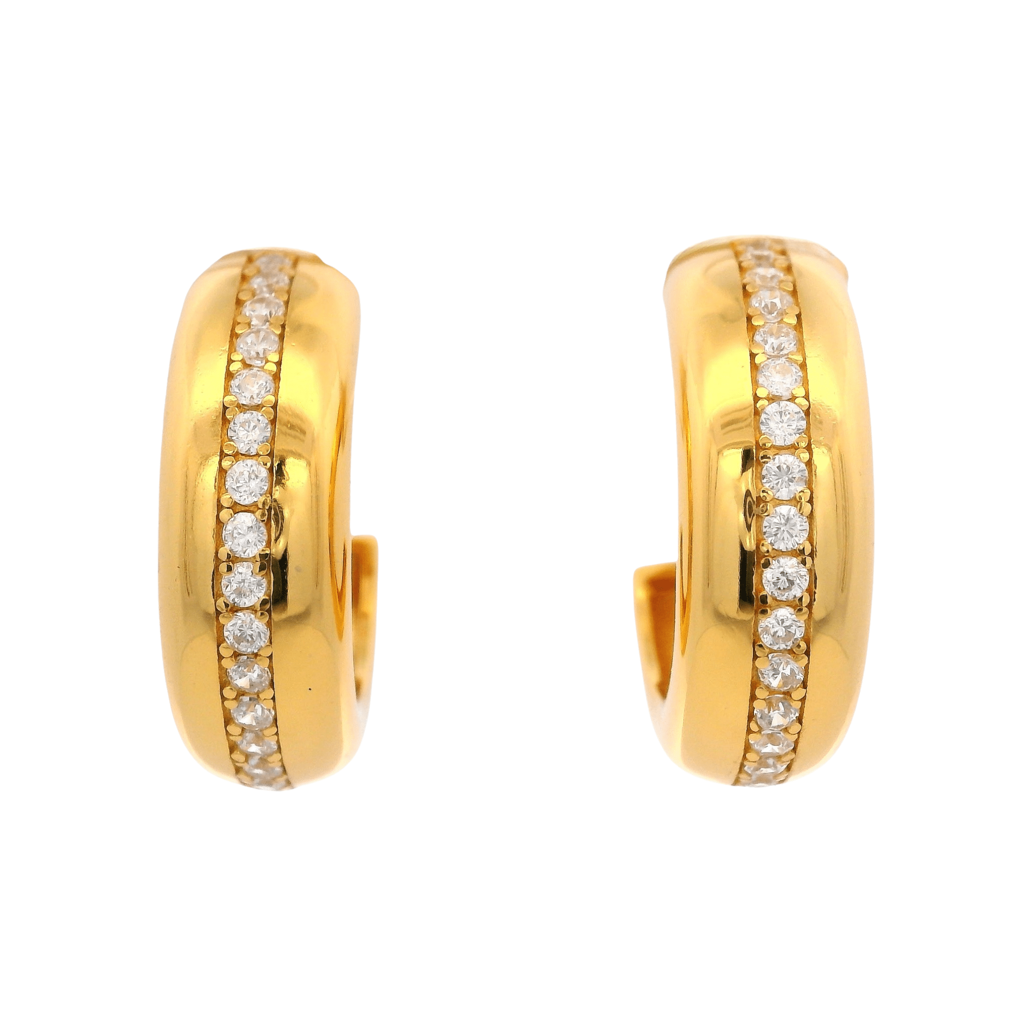 925YG CHUNKY LINE HOOPS CZ - C'SANTOS