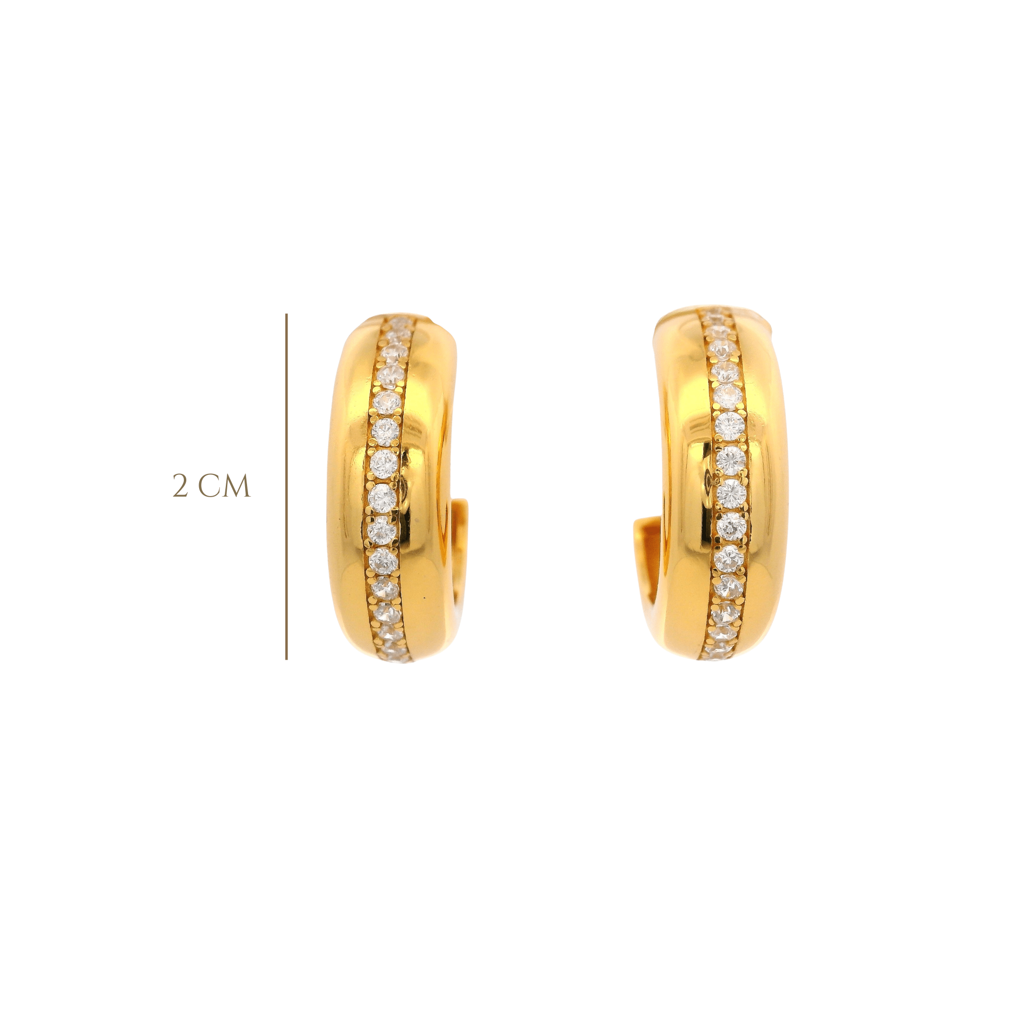 925YG CHUNKY LINE HOOPS CZ - C'SANTOS