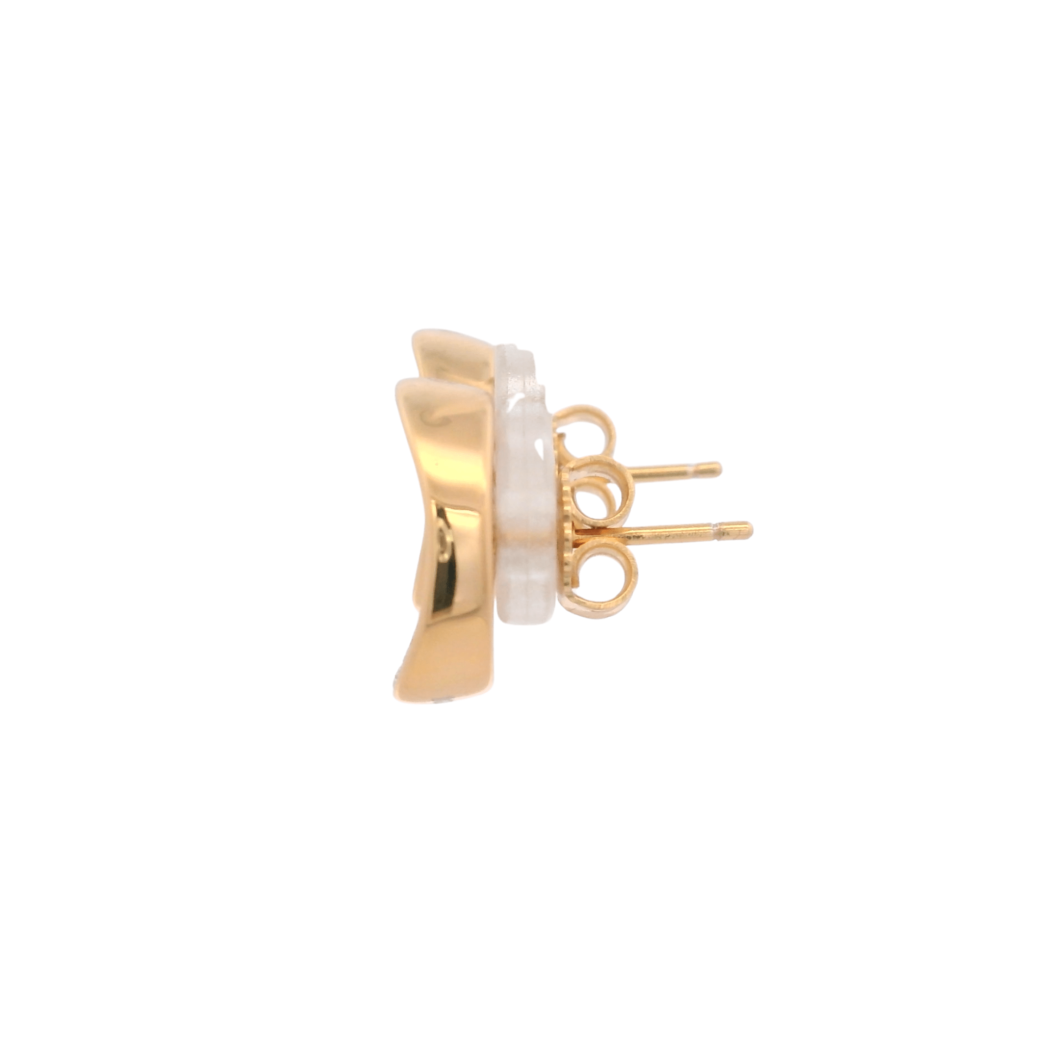 925YG CIRCLE DOME PAVE EARRINGS - C'SANTOS