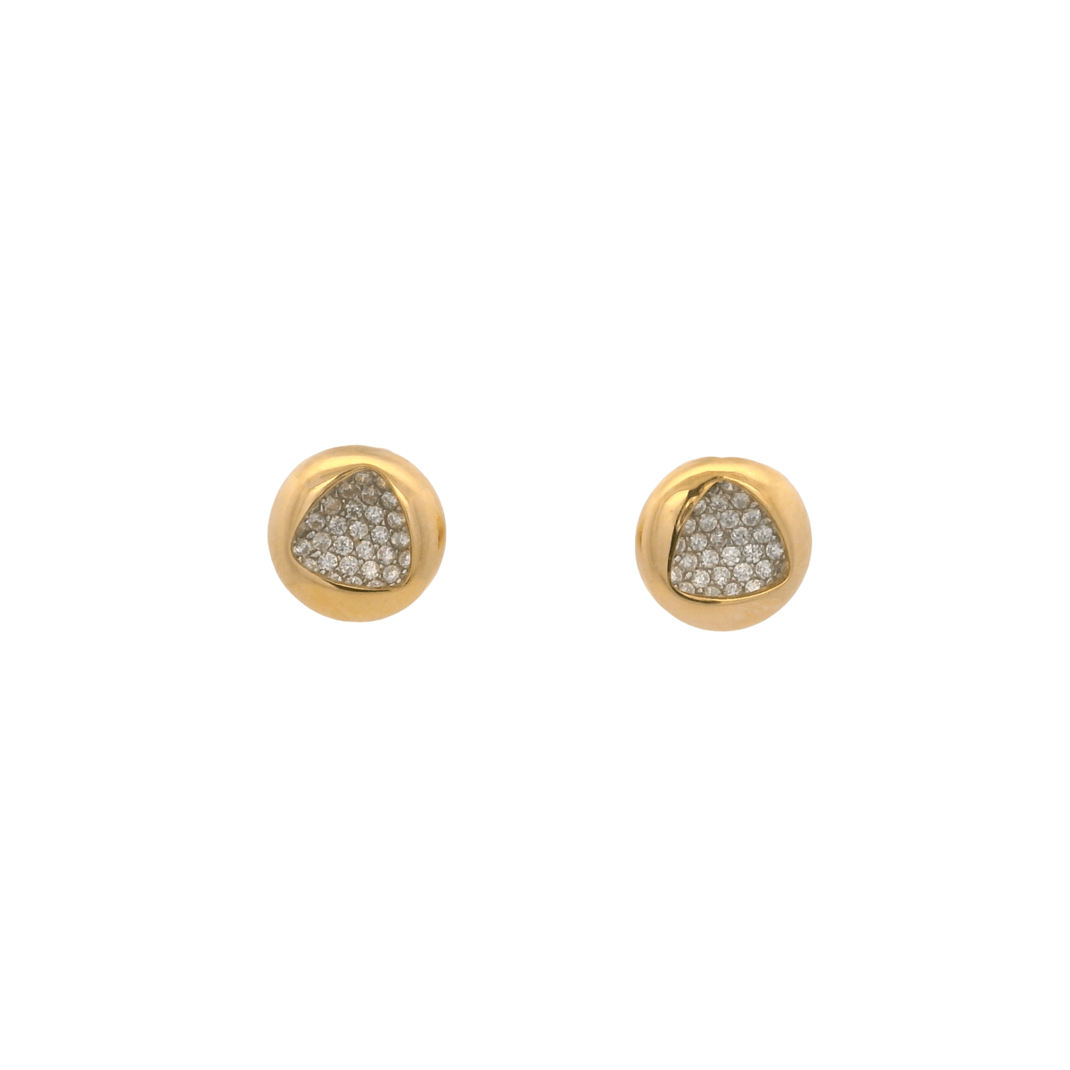 925YG CIRCLE DOME WITH TRANGLE EARRINGS - C'SANTOS