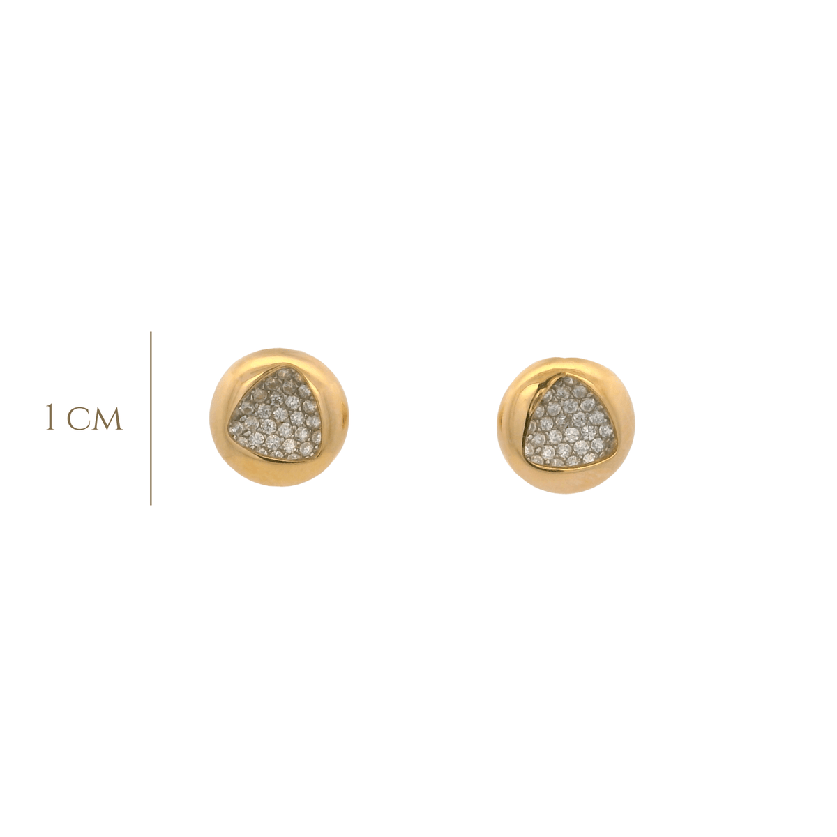 925YG CIRCLE DOME WITH TRANGLE EARRINGS - C'SANTOS