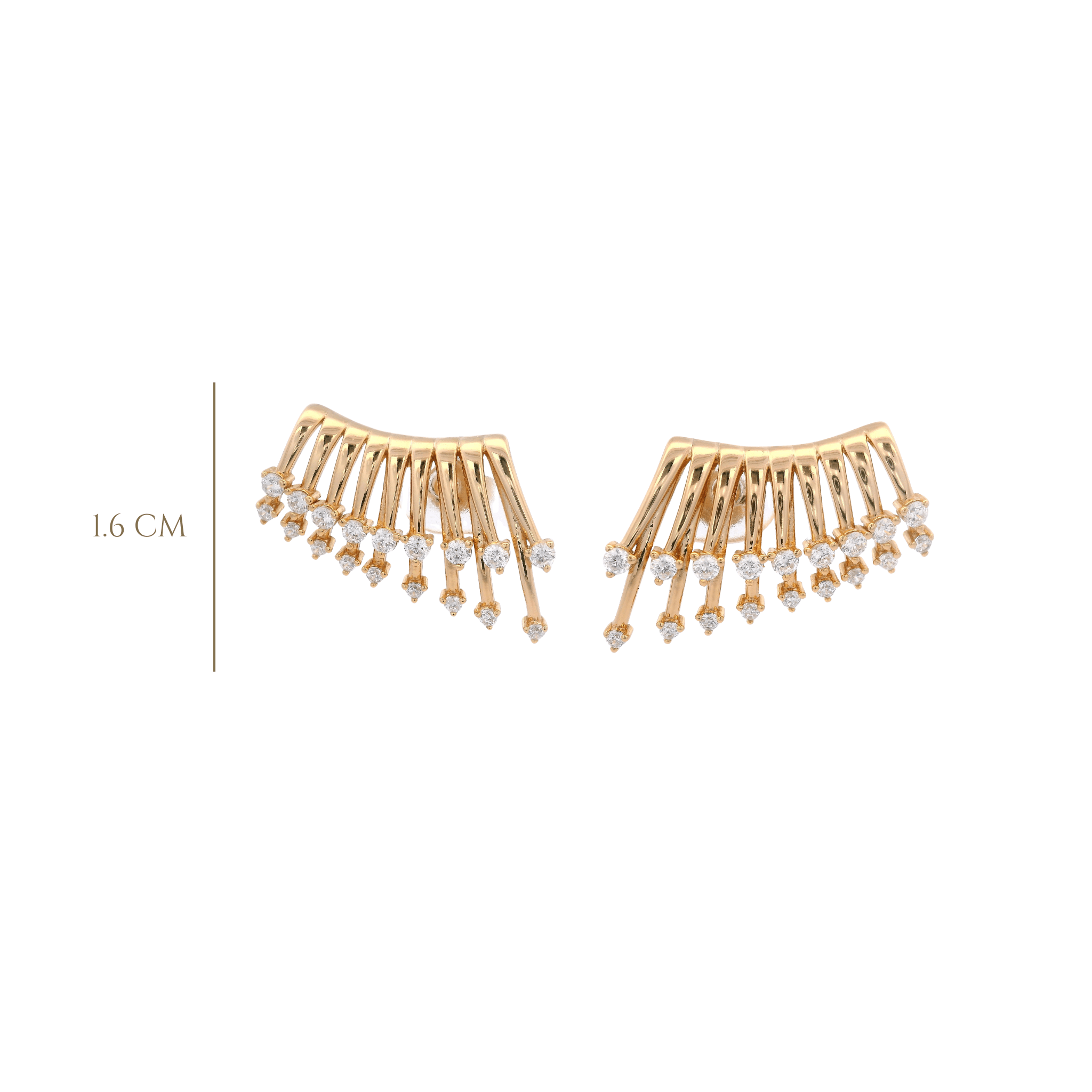 925YG CLAW WINGS CZ EARRINGS - C'SANTOS