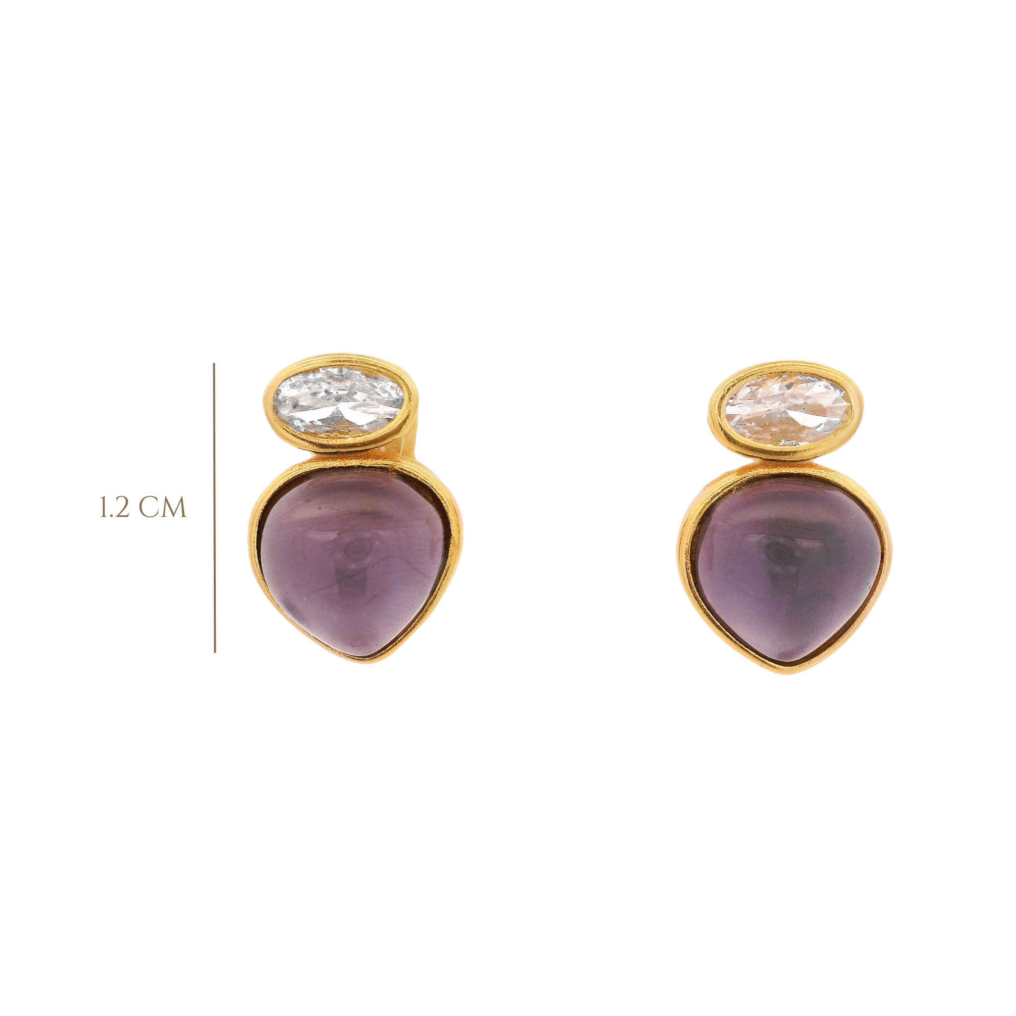 925YG DOUBLE BRIOLETTE EARRINGS MOP & CZ - C'SANTOS