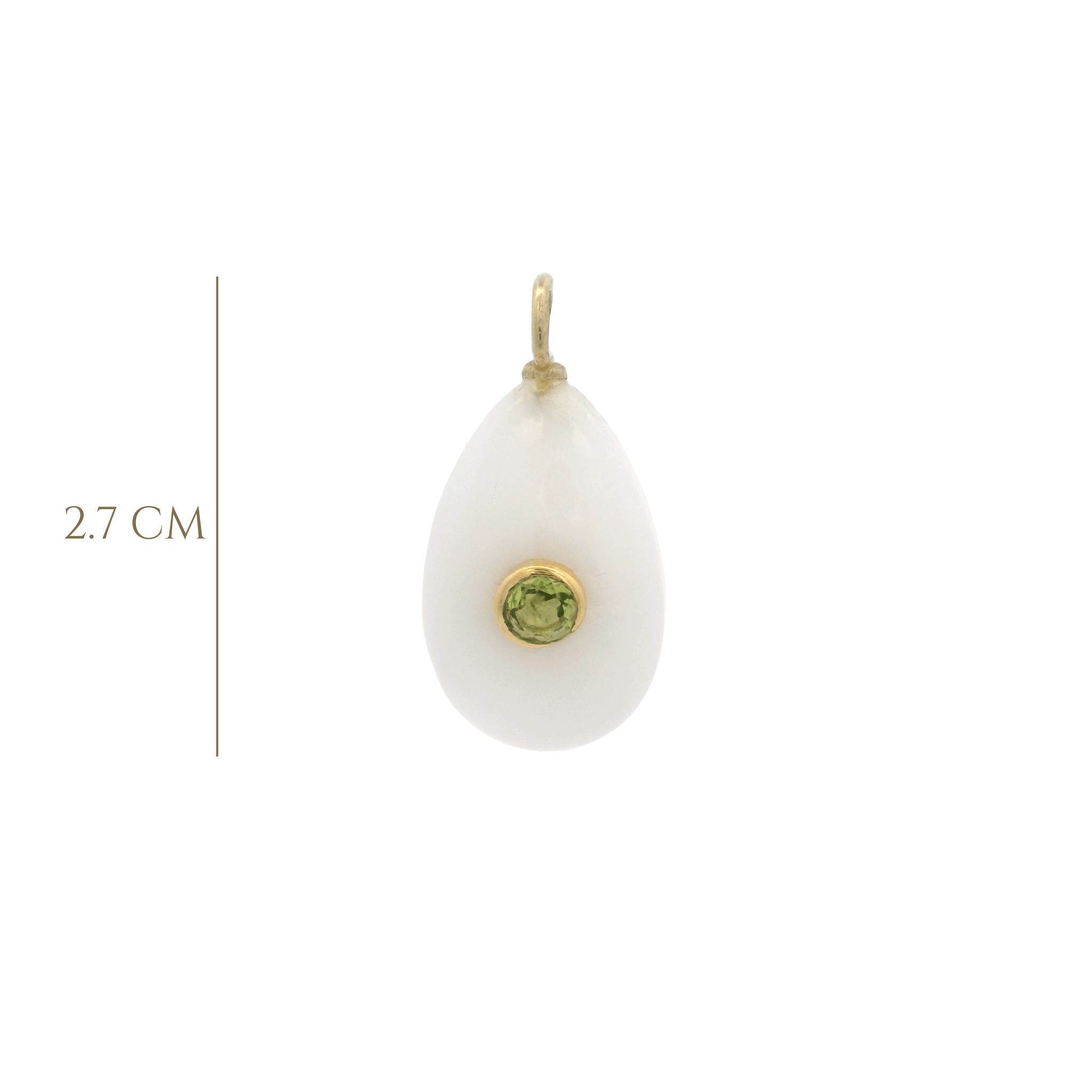 925YG DROP MOOSTONE CENTER PERIDOT CHARM - C'SANTOS