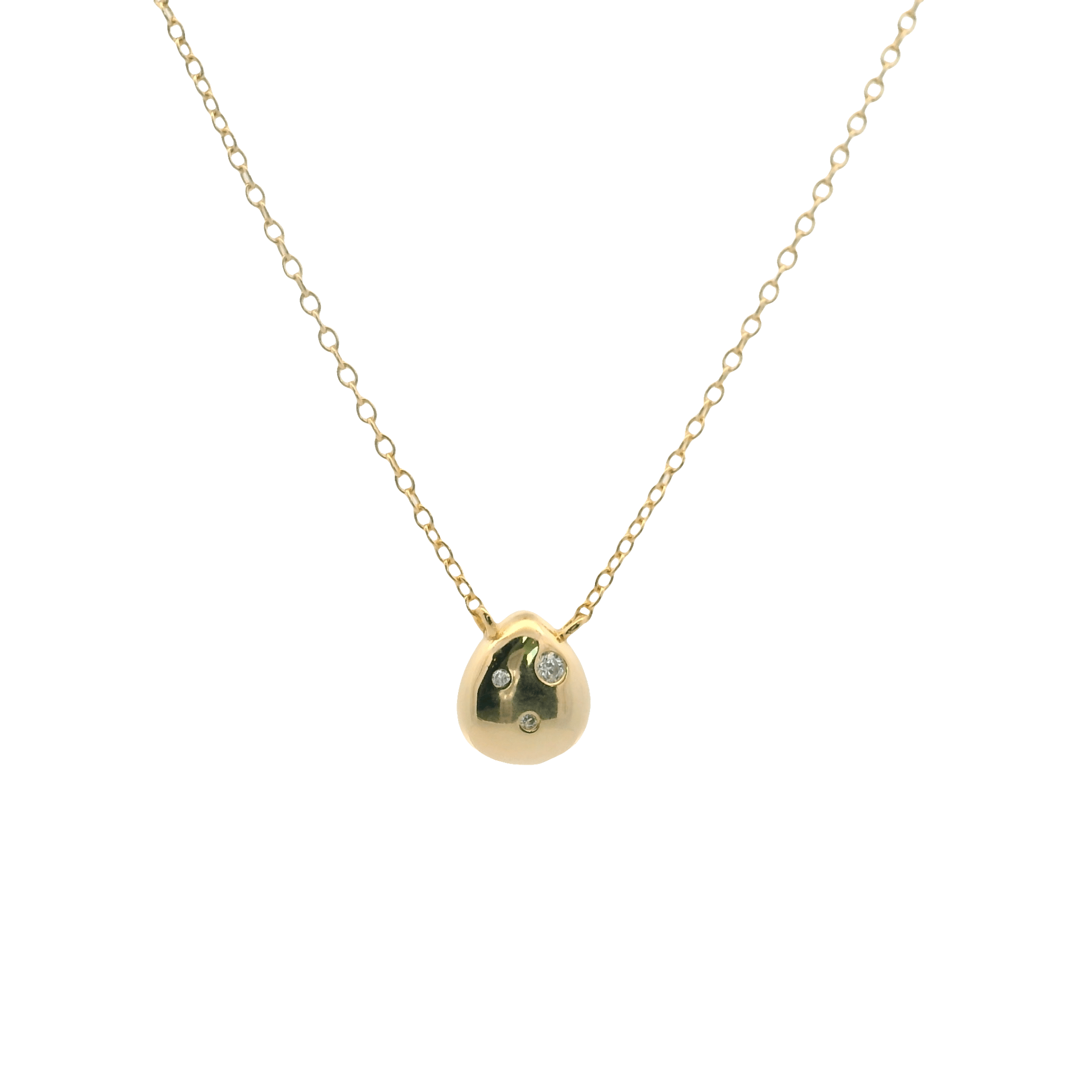 925YG DROP WITH TRIPLE CZ NECKLACE - C'SANTOS
