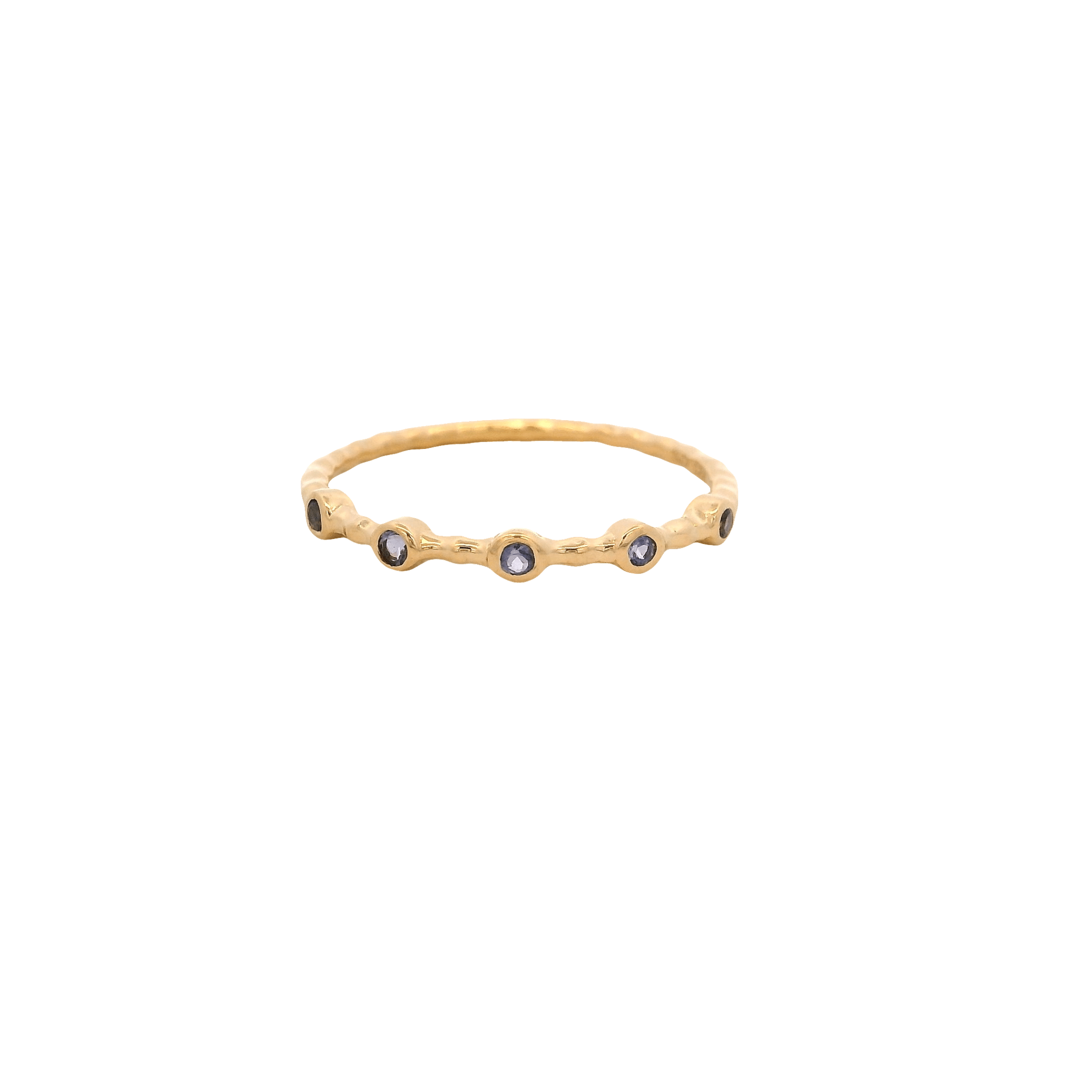 925YG FIVE STONE BEZEL IOLITE RING T6.5 - C'SANTOS