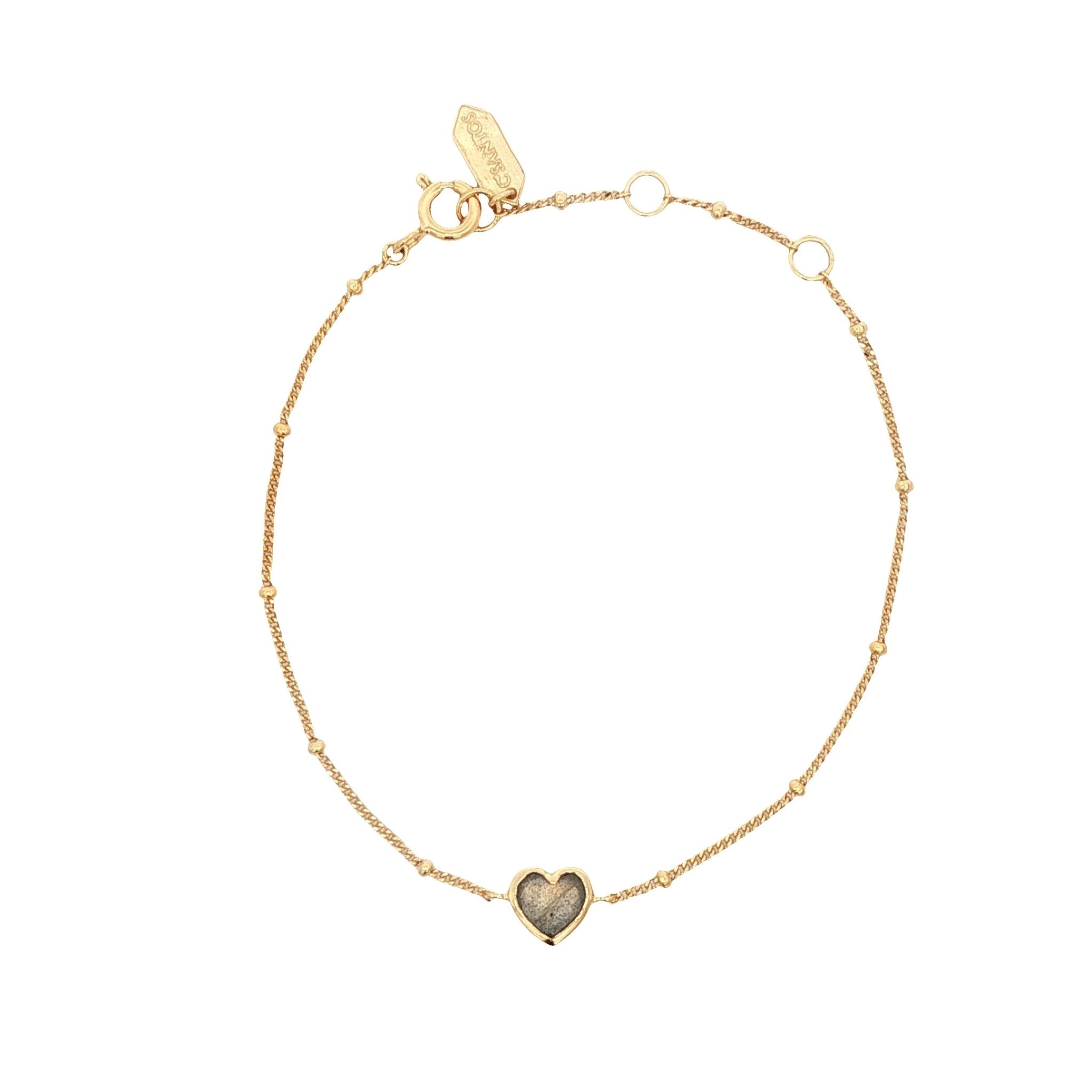 925YG HEART BEZEL LABRADORITE BRACELET - C'SANTOS