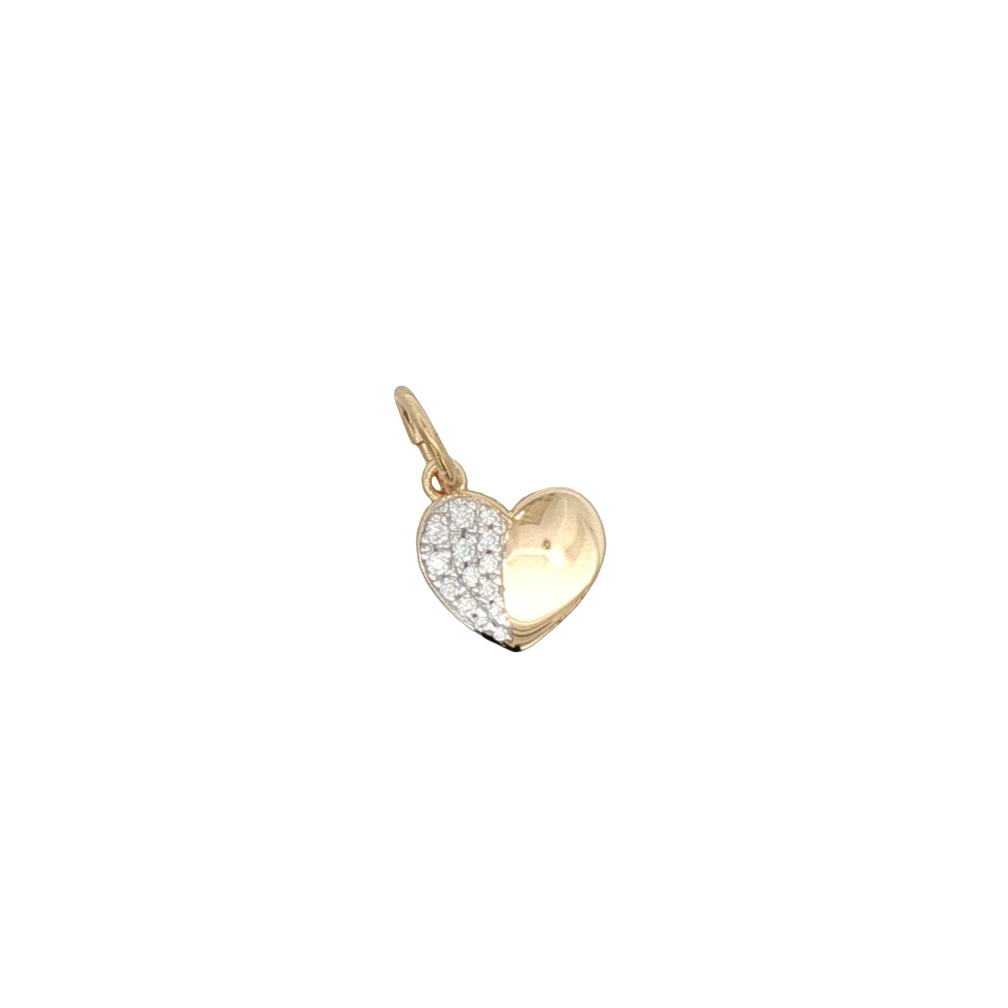 925YG HEART HALF CZ CHARM - C'SANTOS