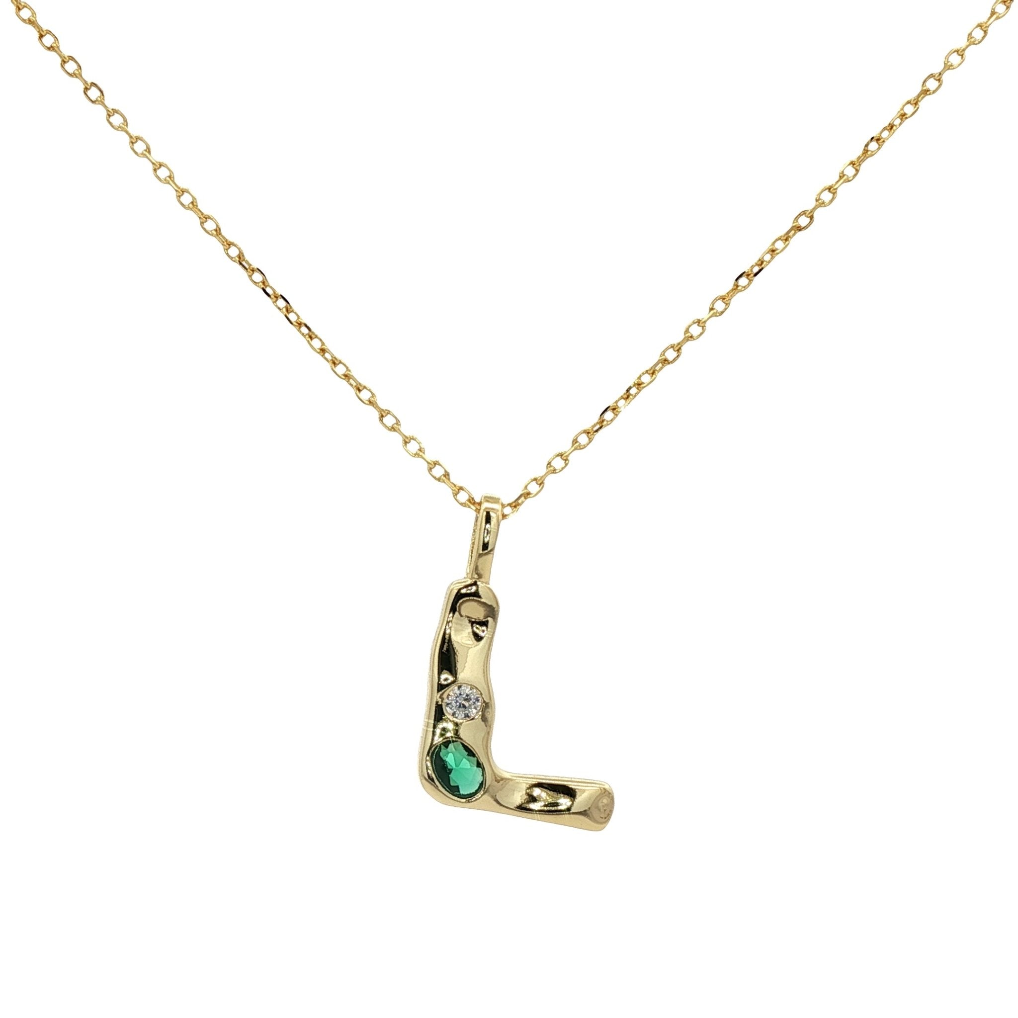 925YG INICIAL L MULTICOLOR CZ NECKLACE - C'SANTOS