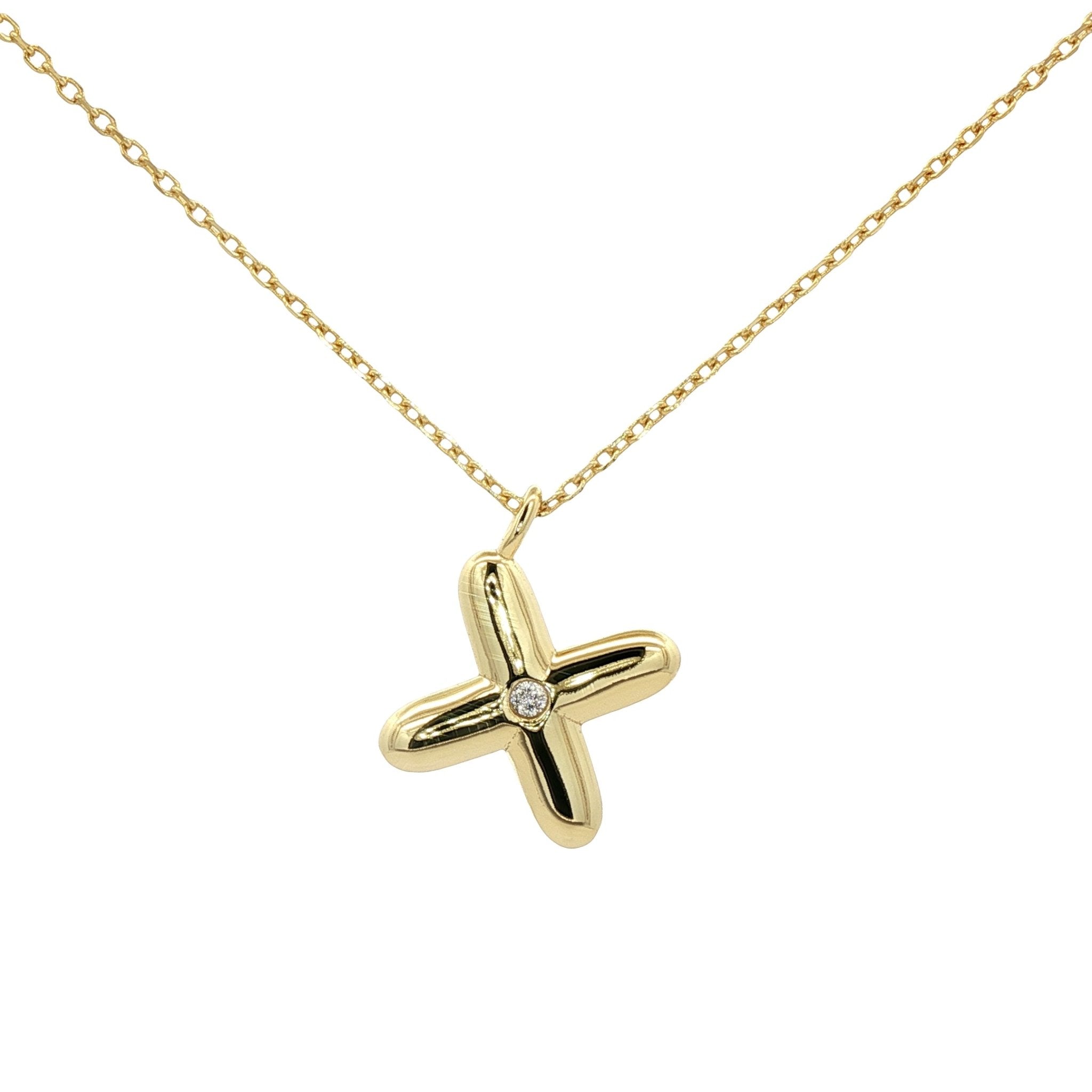 925YG INICIAL X CZ NECKLACE - C'SANTOS