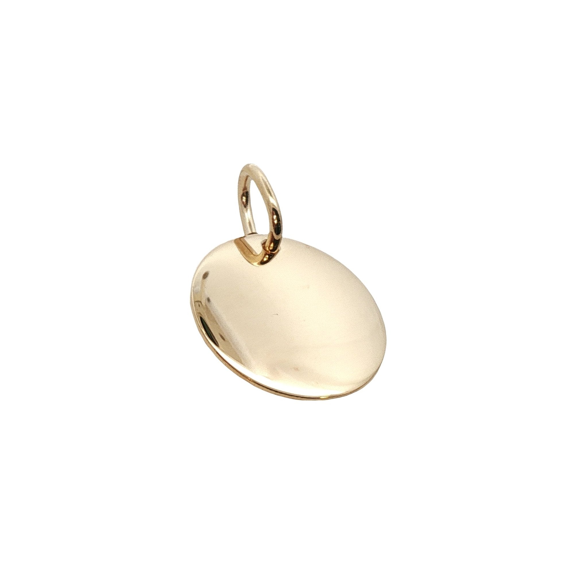 925YG MINIMALIST FLAT ROUND TAG CHARM - C'SANTOS