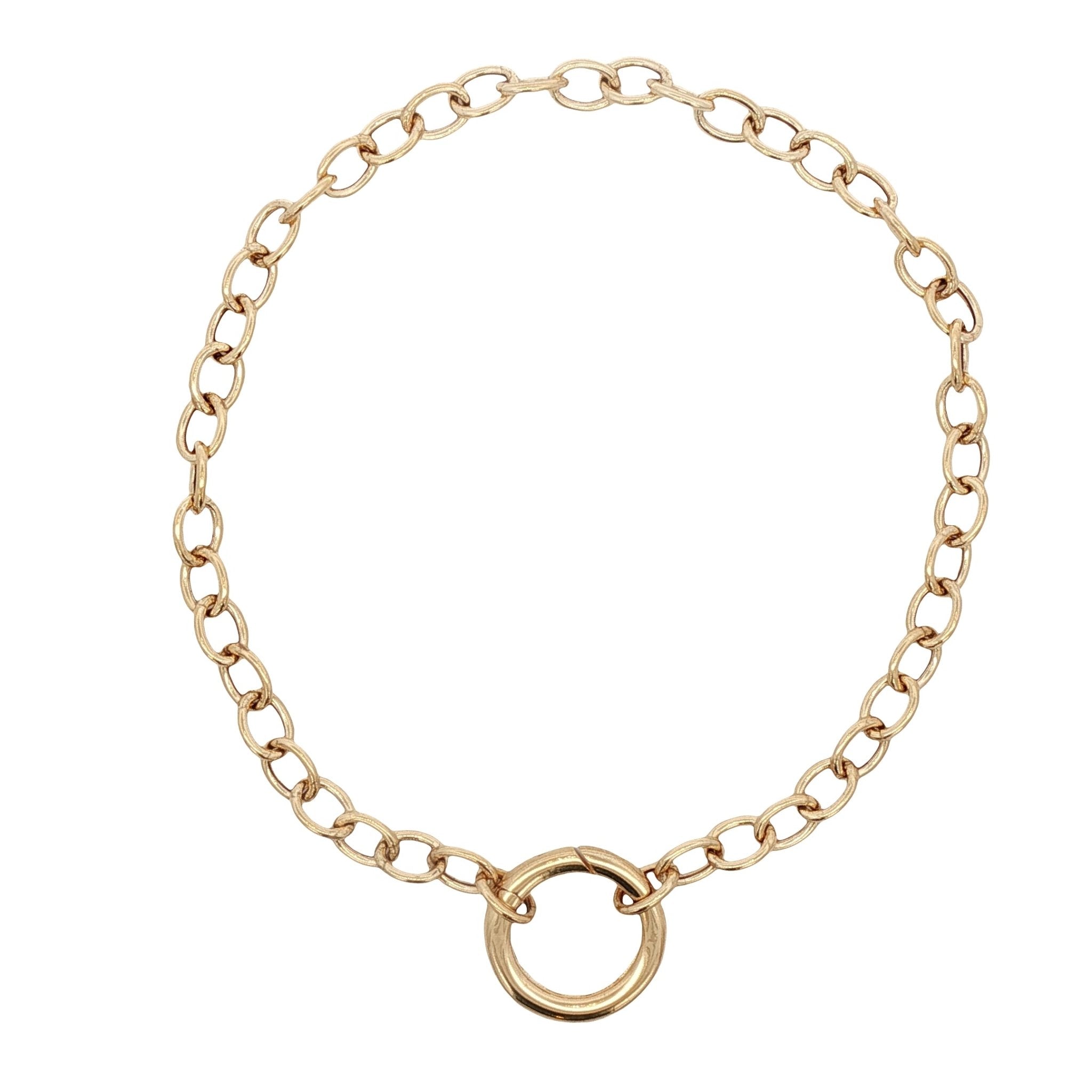 925YG PAPERCLIP OVAL AND CLASP BRACELET - C'SANTOS