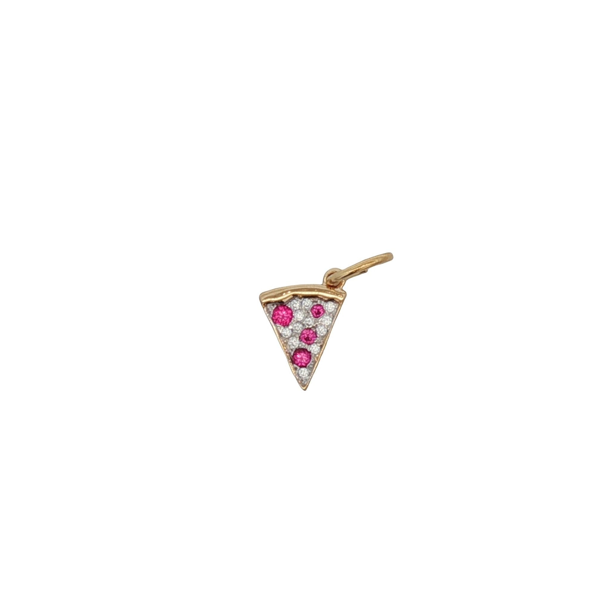 925YG PIZZA SLICE CZ CHARM - C'SANTOS