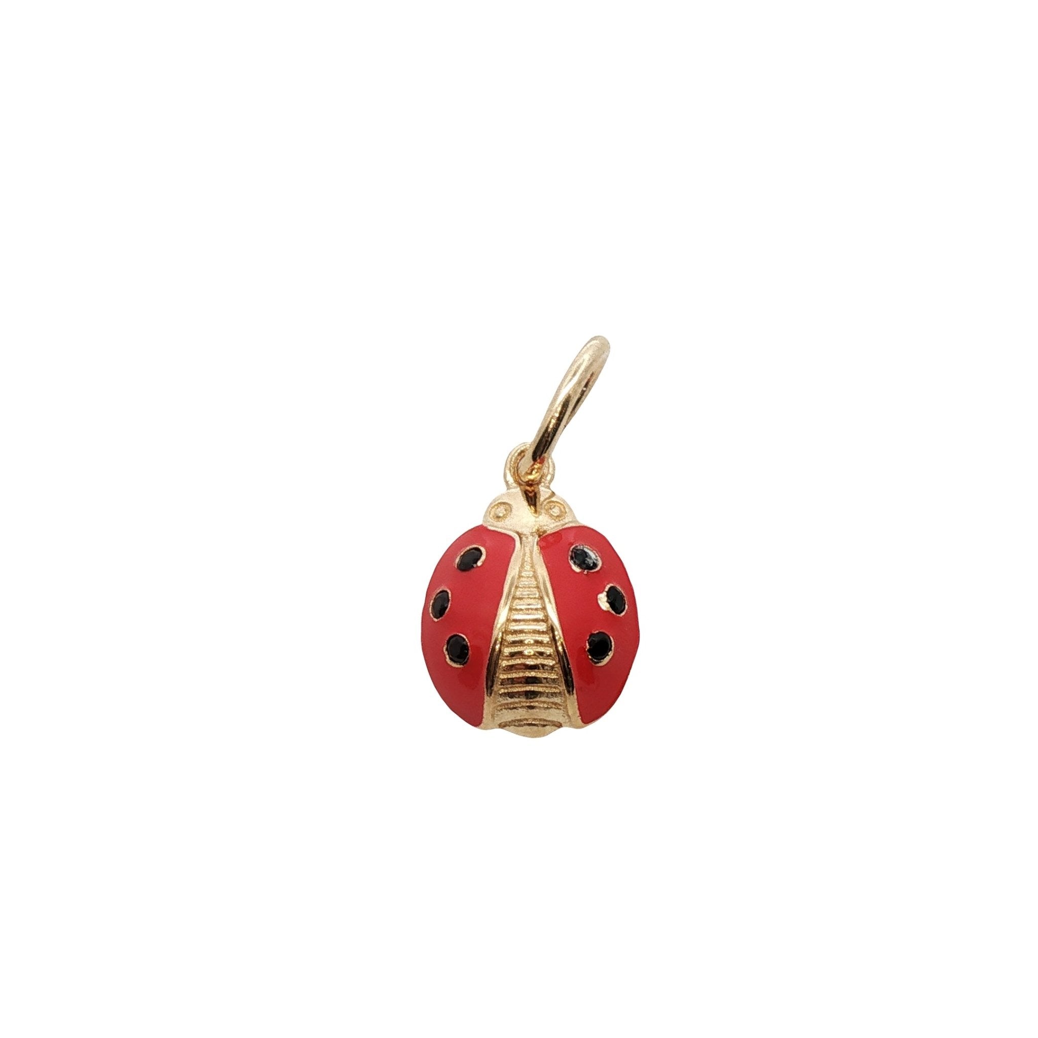925YG RED ENAMEL LADYBUG CHARM - C'SANTOS