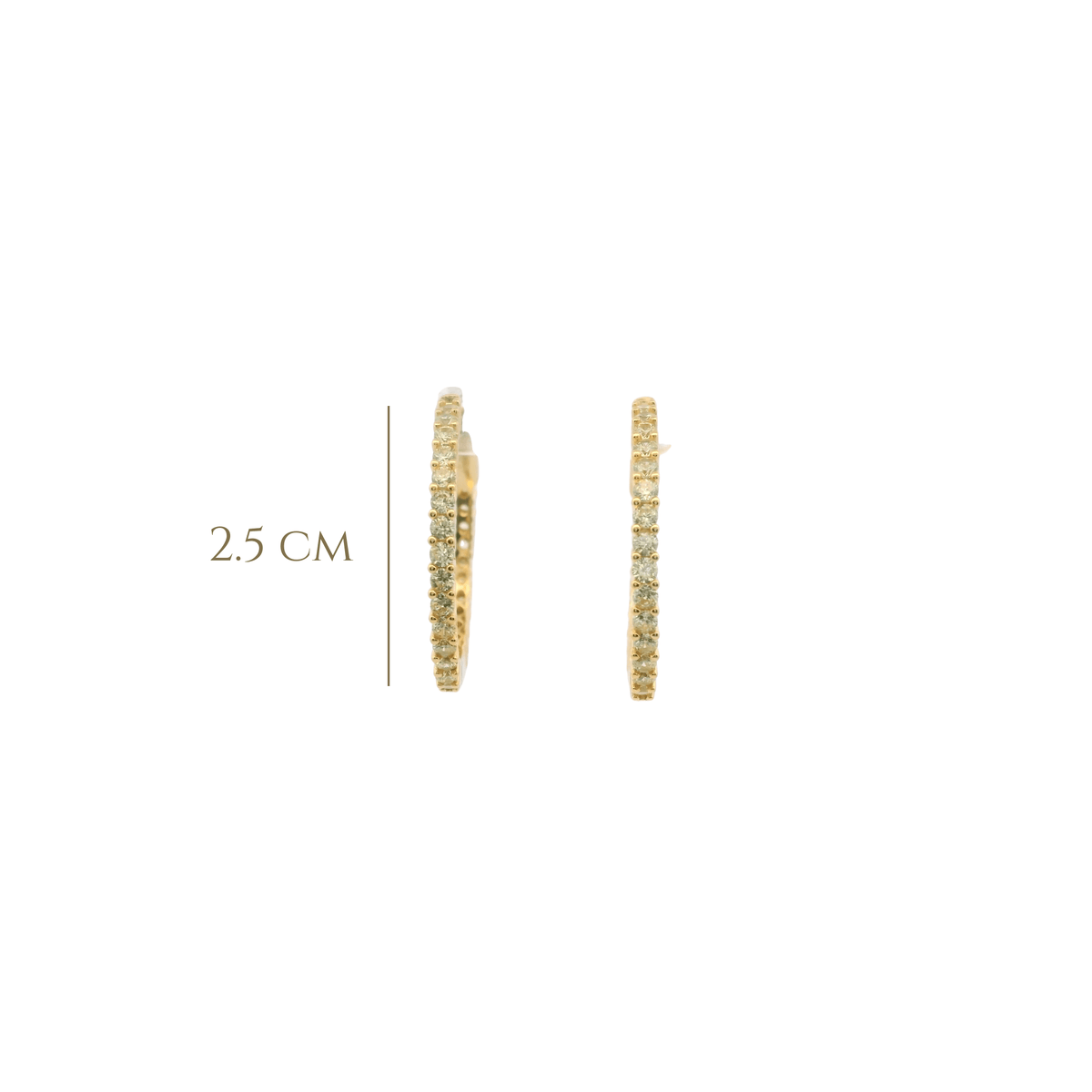 925YG SEMI INFINITY CZ YELLOW HOOPS - C'SANTOS