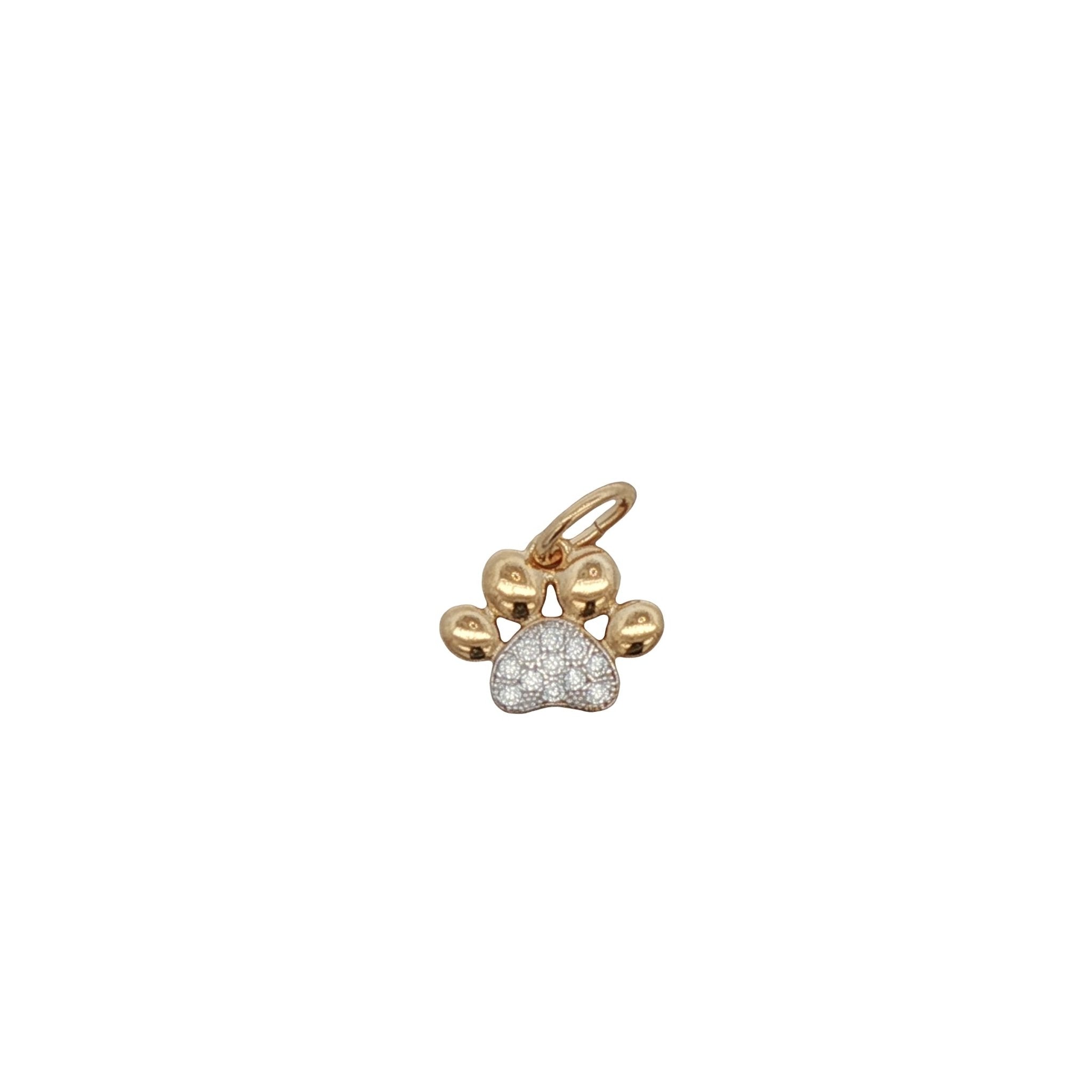925YG SPARKLING CZ PAW CHARM - C'SANTOS