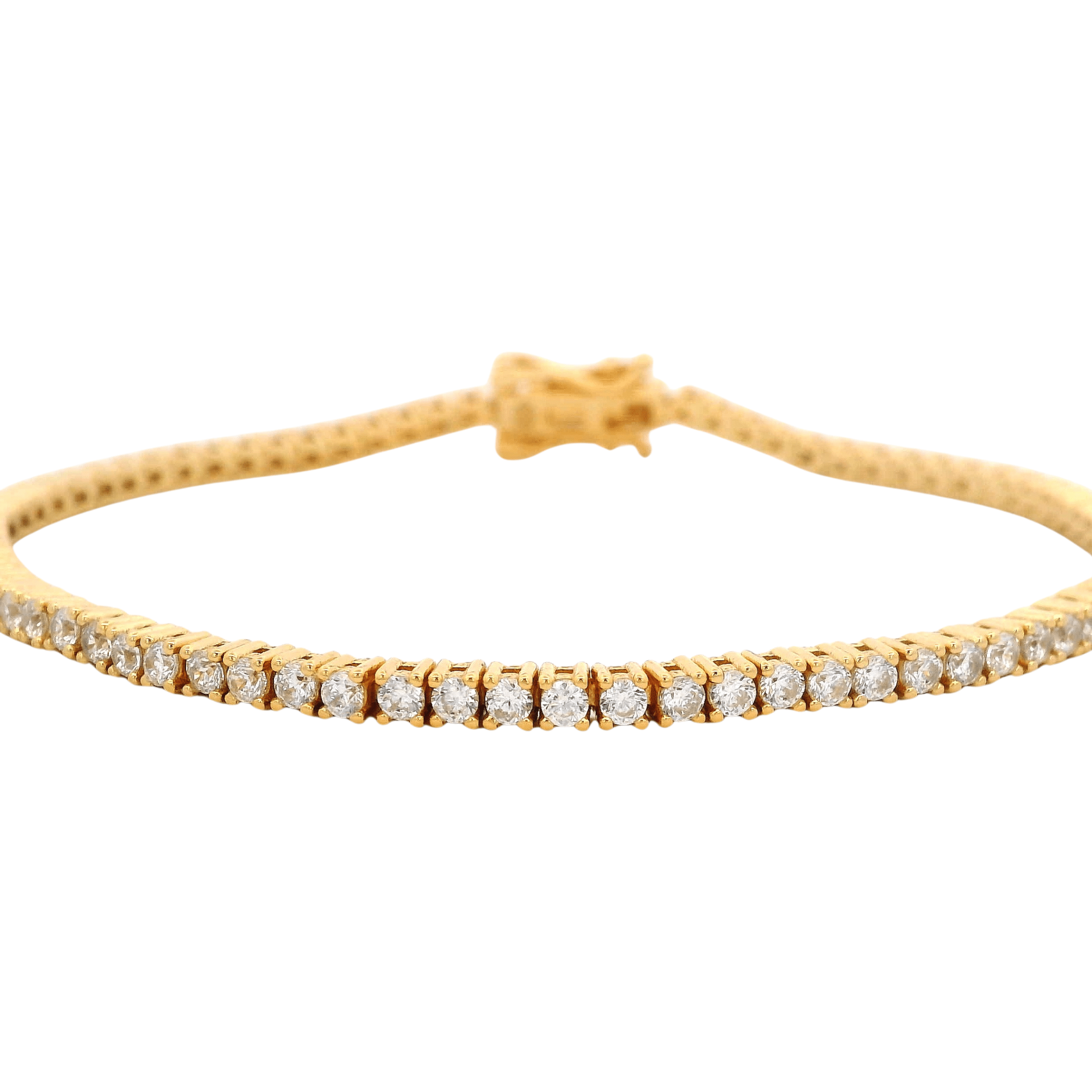 925YG TENNIS CZ BRACELET - C'SANTOS
