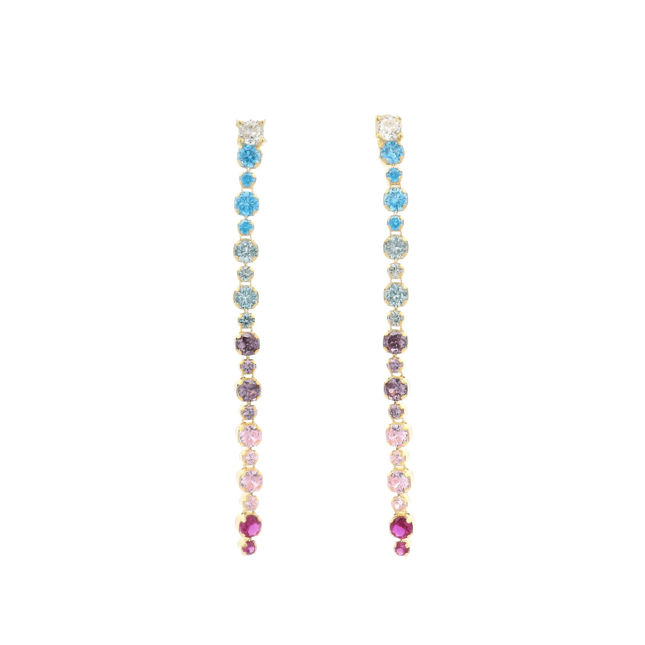 925YG TENNIS MULTICOLOR EARRINGS - C'SANTOS