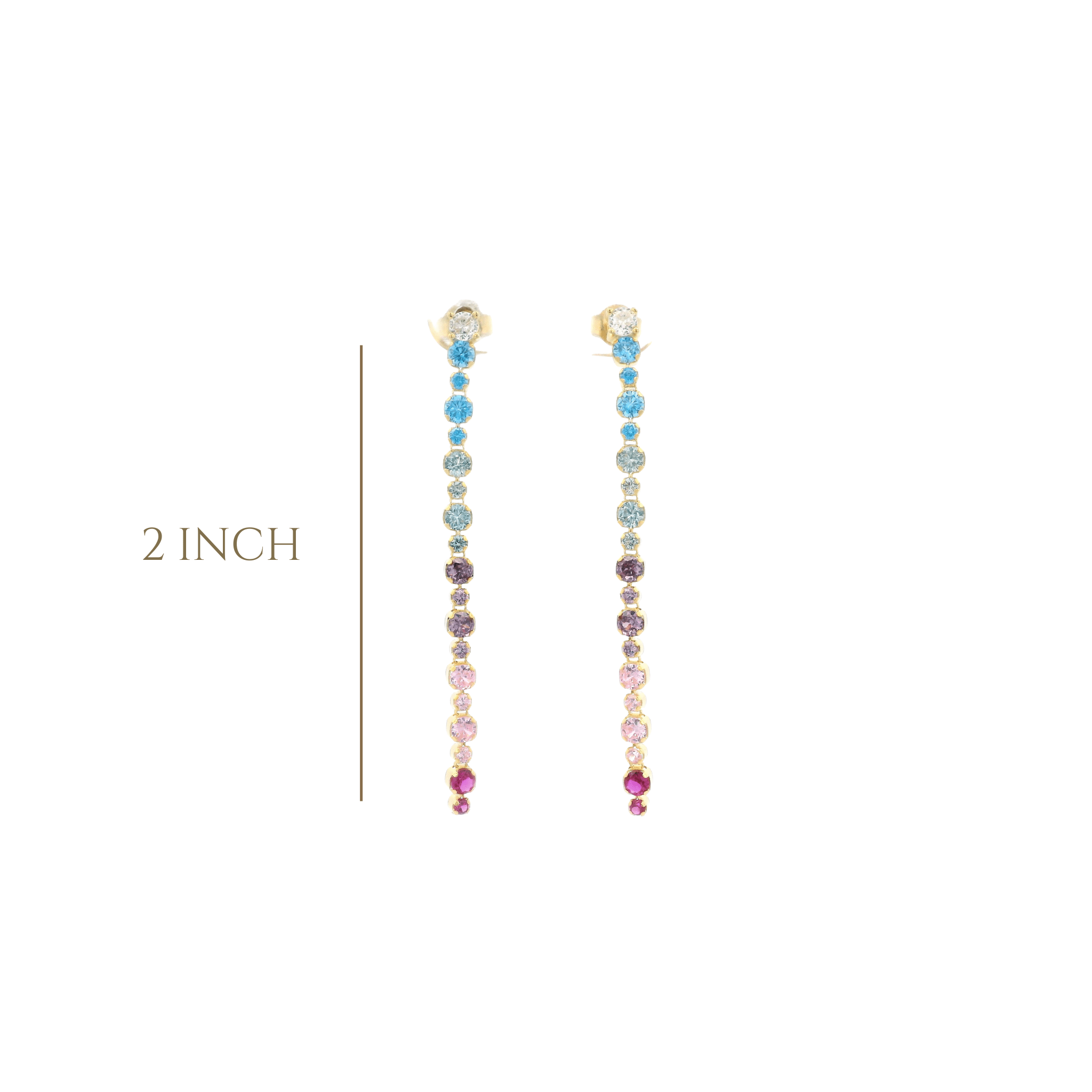 925YG TENNIS MULTICOLOR EARRINGS - C'SANTOS