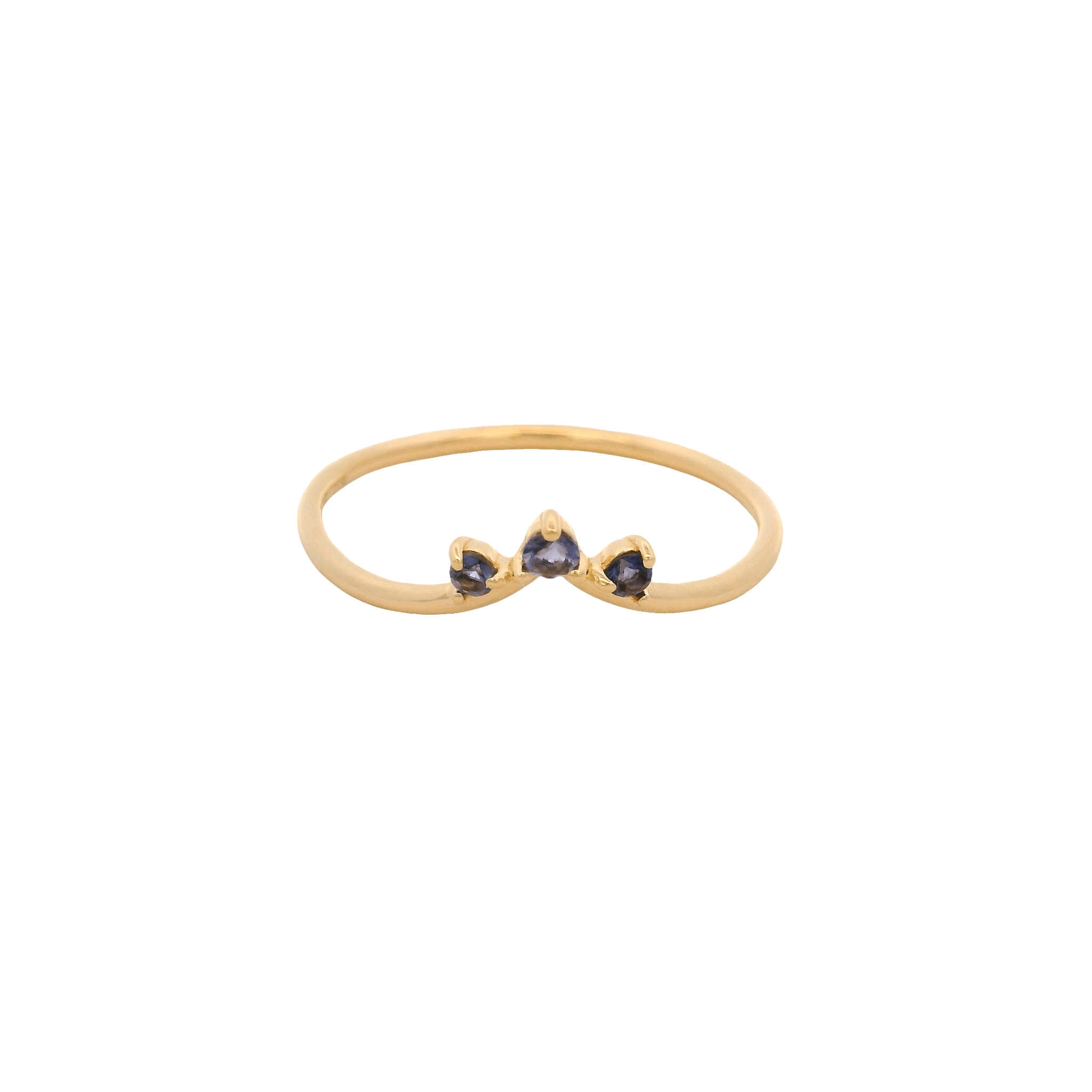 925YG WISH 3 STONE IOLITE RING T6.5 - C'SANTOS