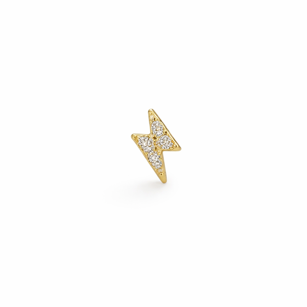 Piercing de Rayo en Oro Amarillo 14K