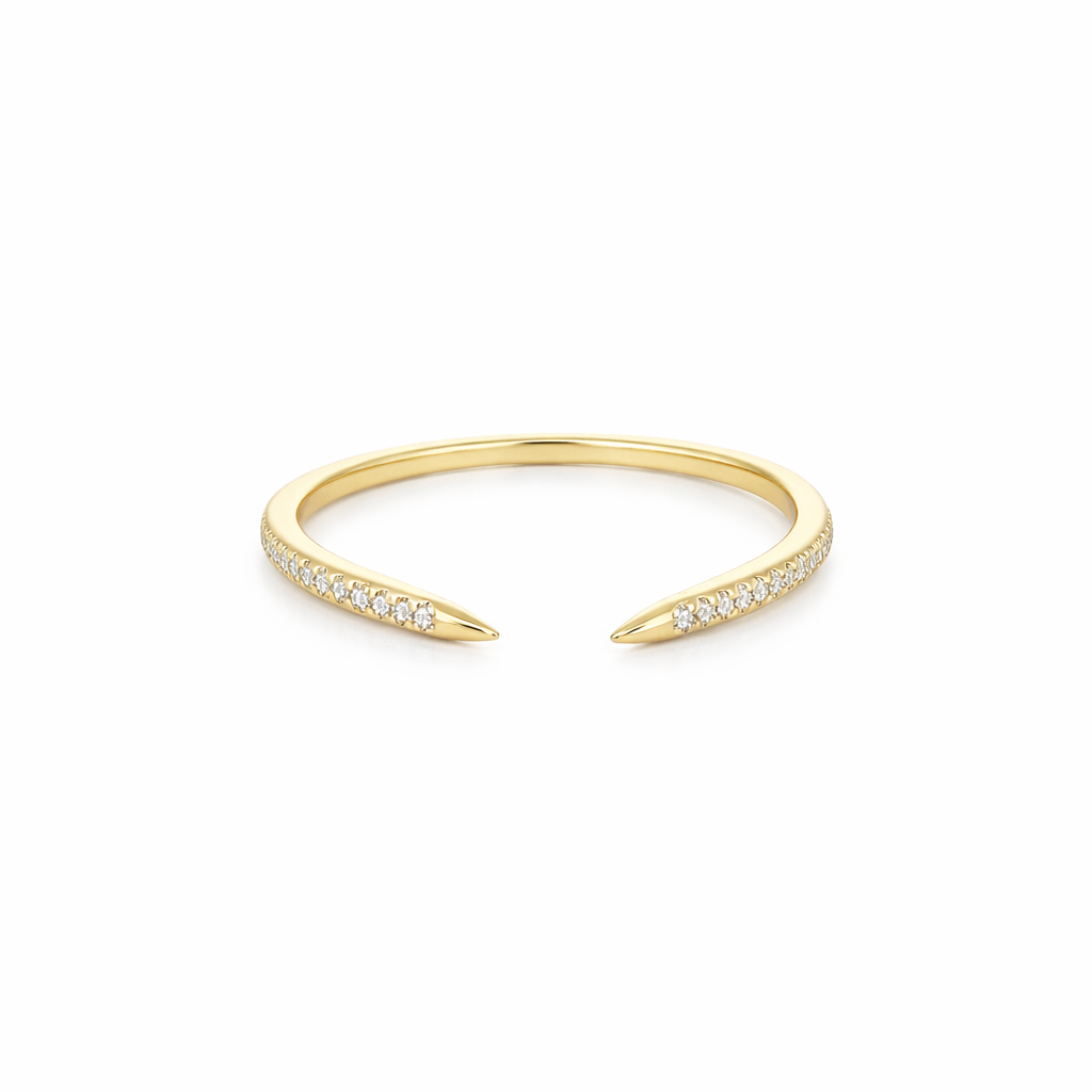 D0.05 14KY DIAMOND CUFF RING  T6