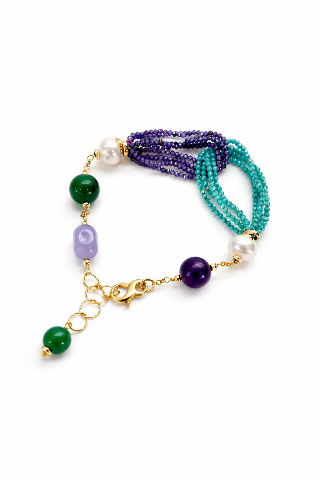 925YG G VIOLA G VERDE PERLE ACELET