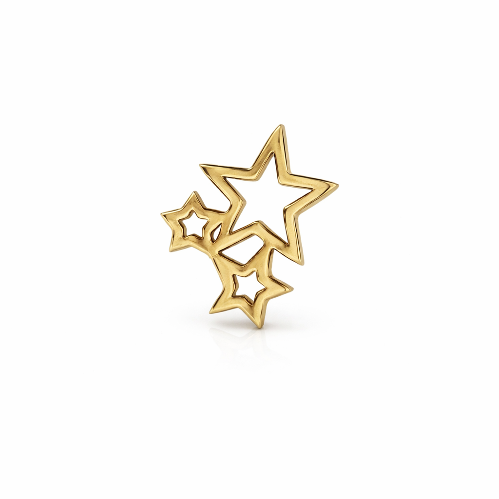 Piercing de Estrellas en Oro 14K