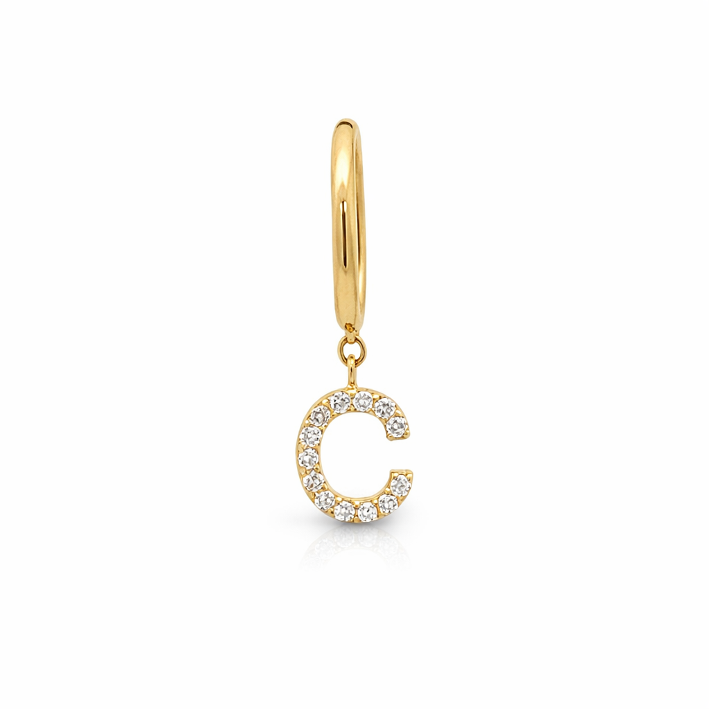 Argollas de Oro Amarillo 14K con Diamantes