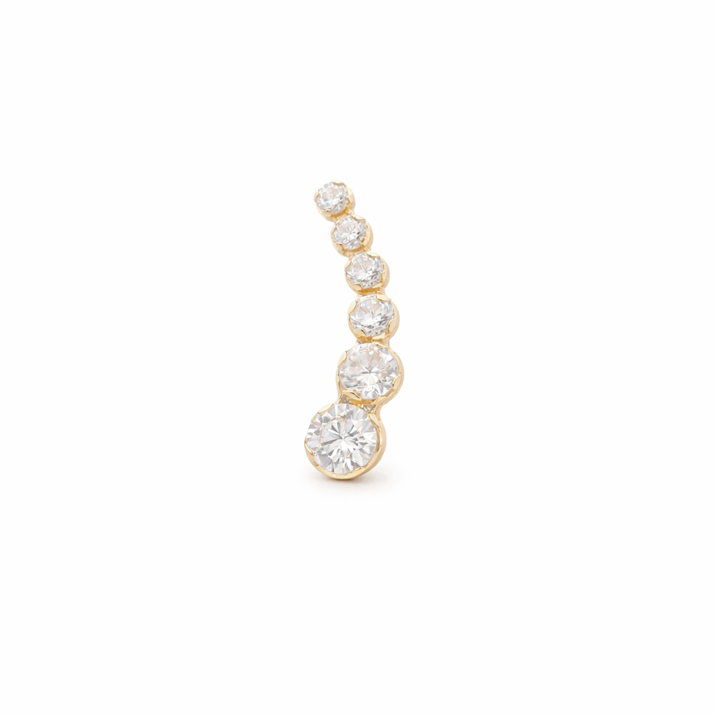 Piercing Curvo en Oro Amarillo 14K