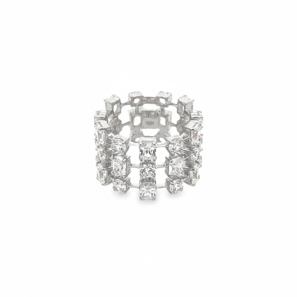 RING SILVER CENTER WHITE CZ  RP
