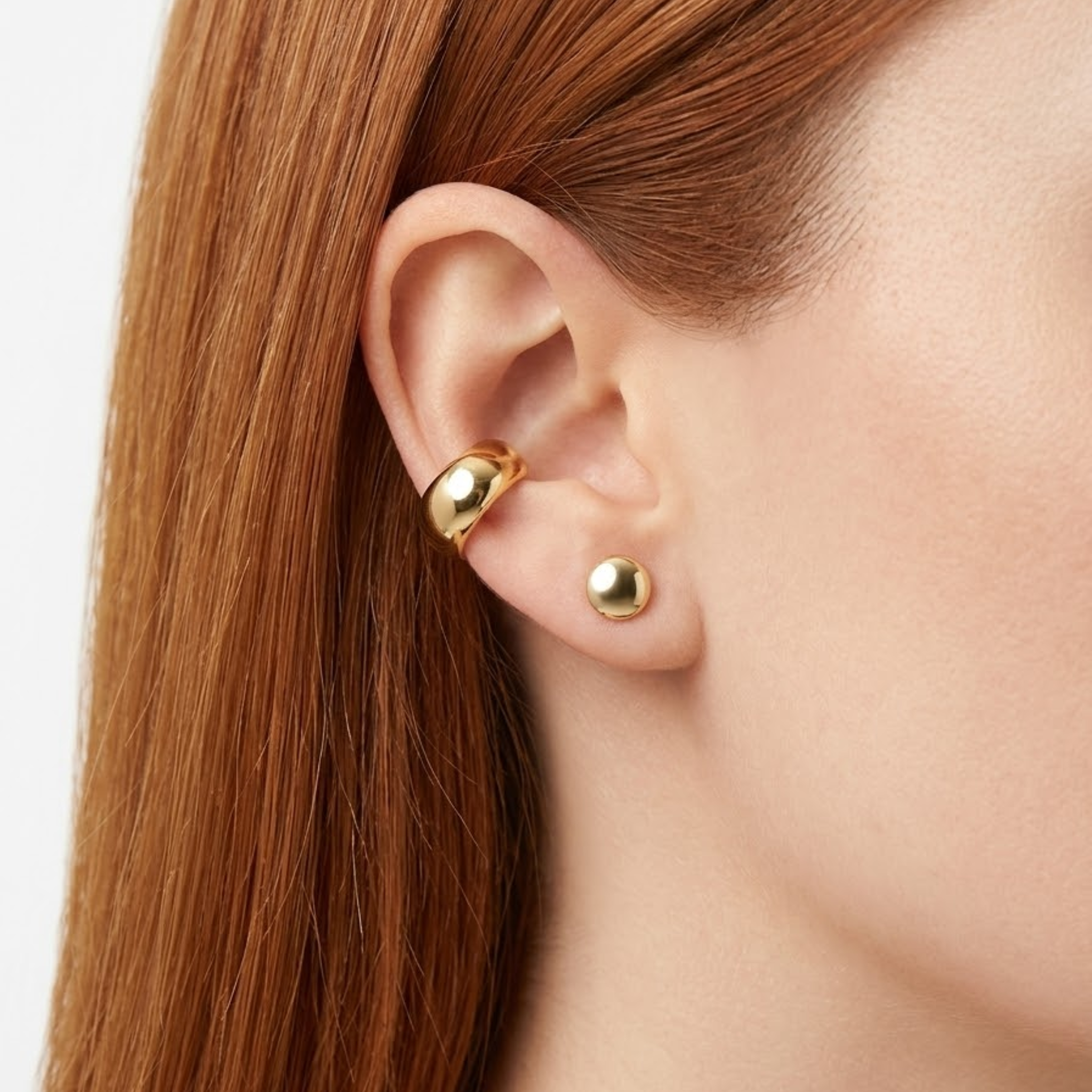 14KY SMALL DISC DOME EARRINGS