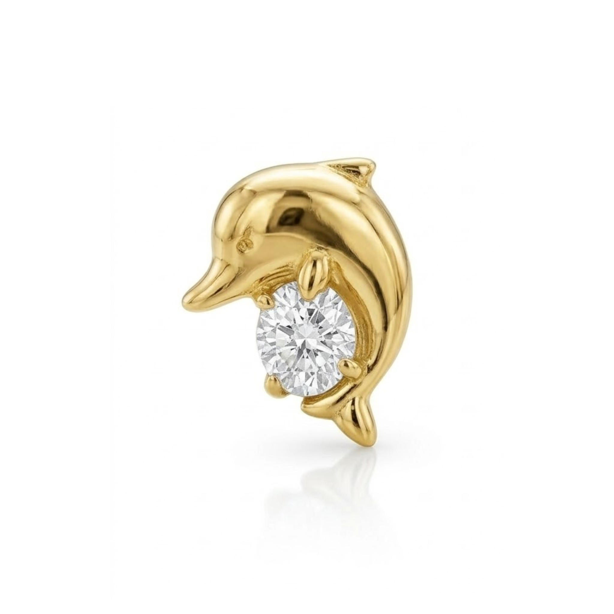 Piercing de Delfín en Oro Amarillo 14K