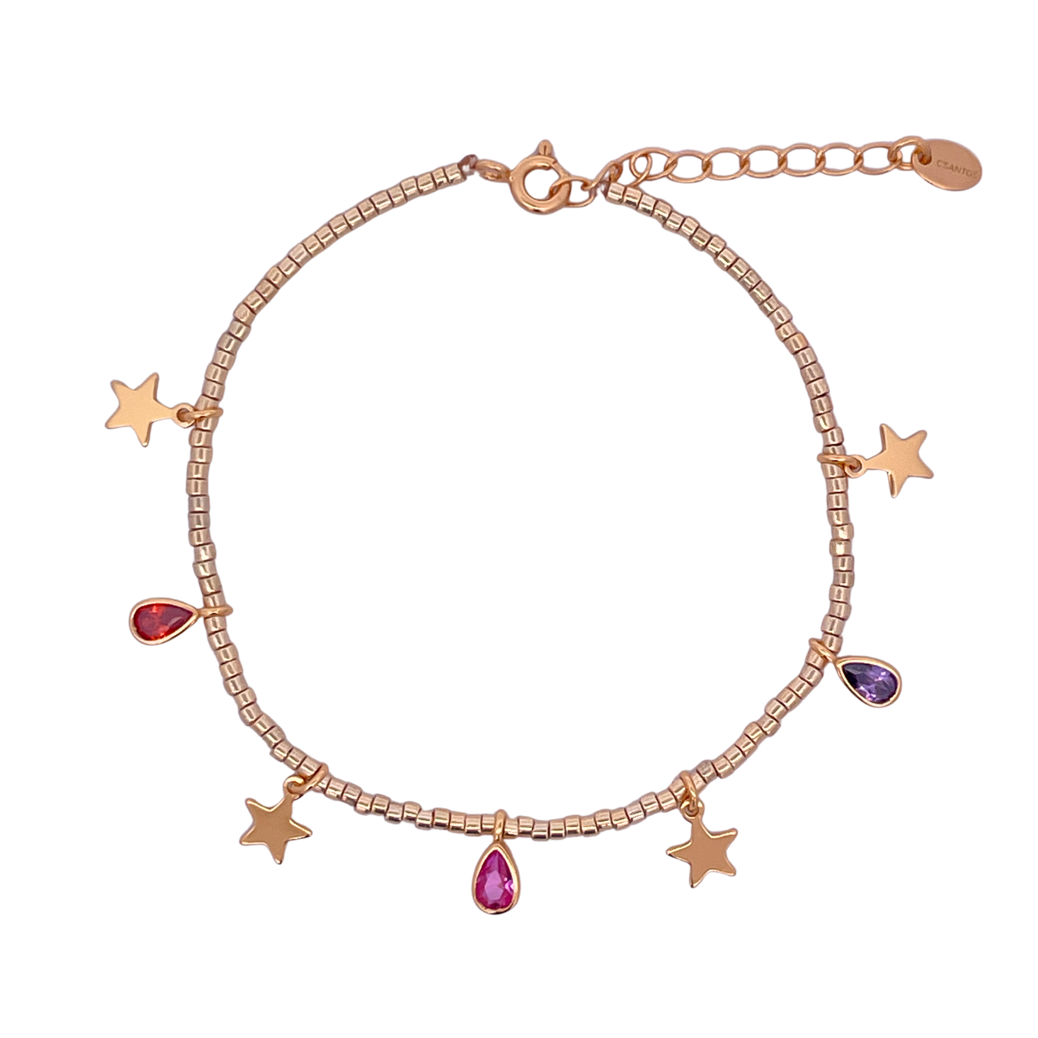 Pulsera de Encantos en Plata 925 Bañada en Oro