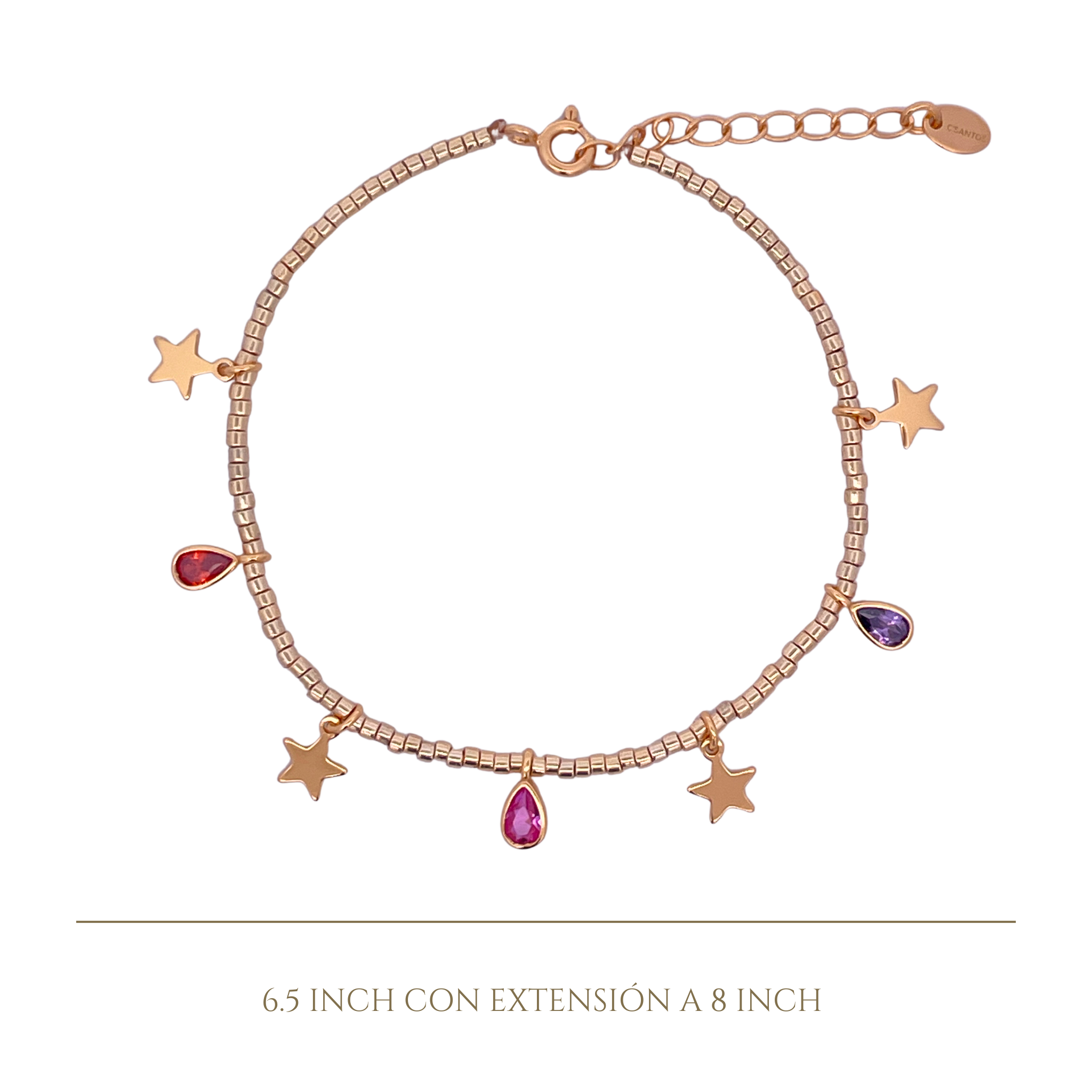 Pulsera de Encantos en Plata 925 Bañada en Oro