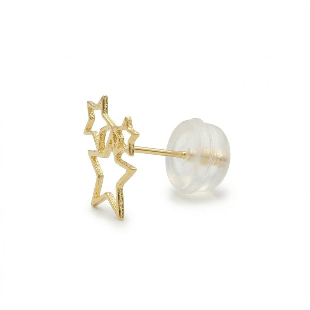 Piercing de Tres Estrellas en Oro Amarillo 14K