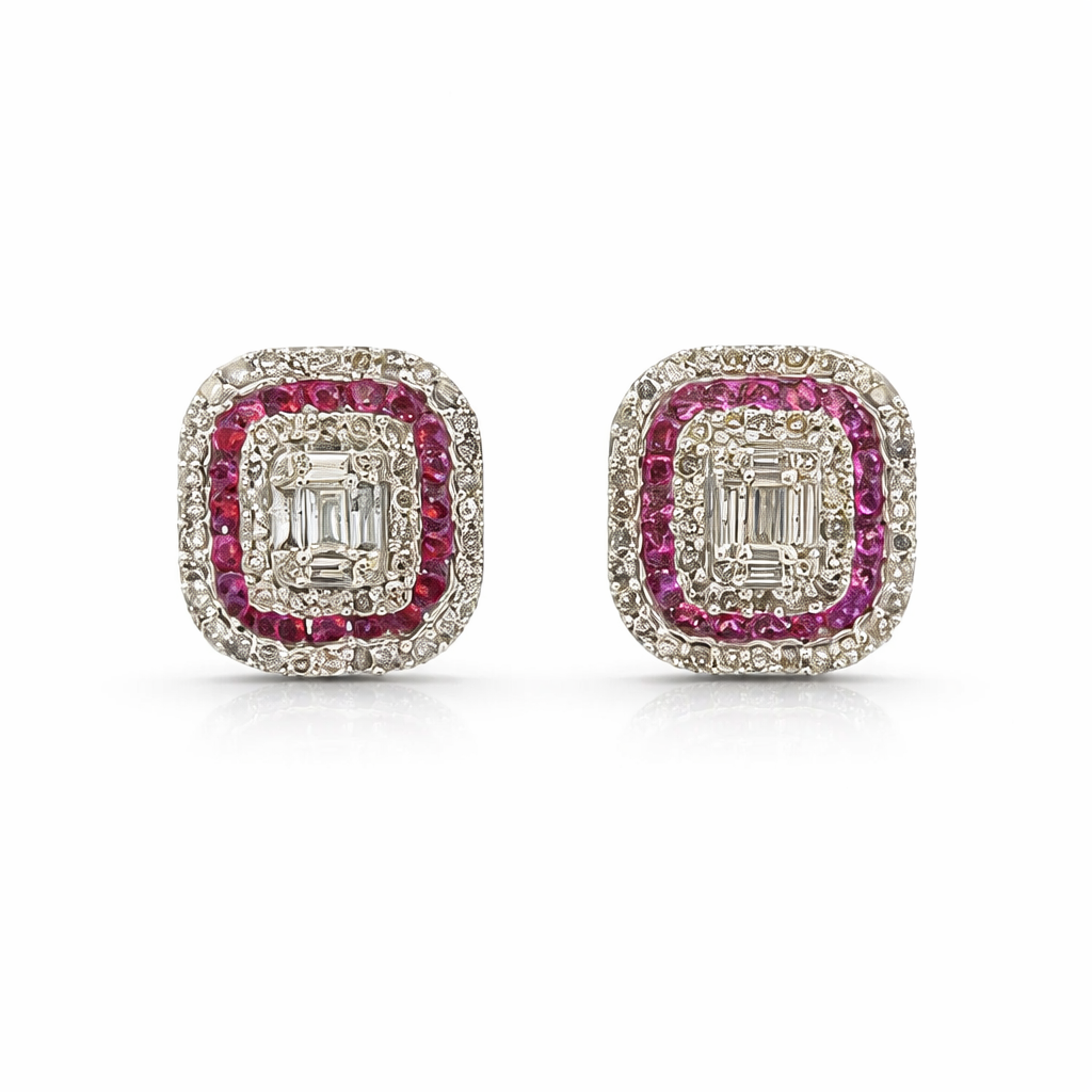 D0.65 14KW RUBY 0.45 EARRINGS