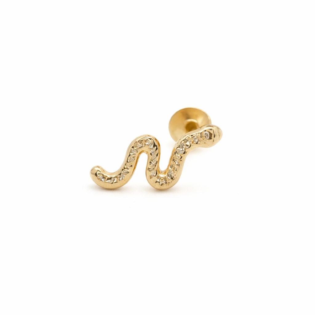 Piercing Serpiente en Oro Amarillo 14K