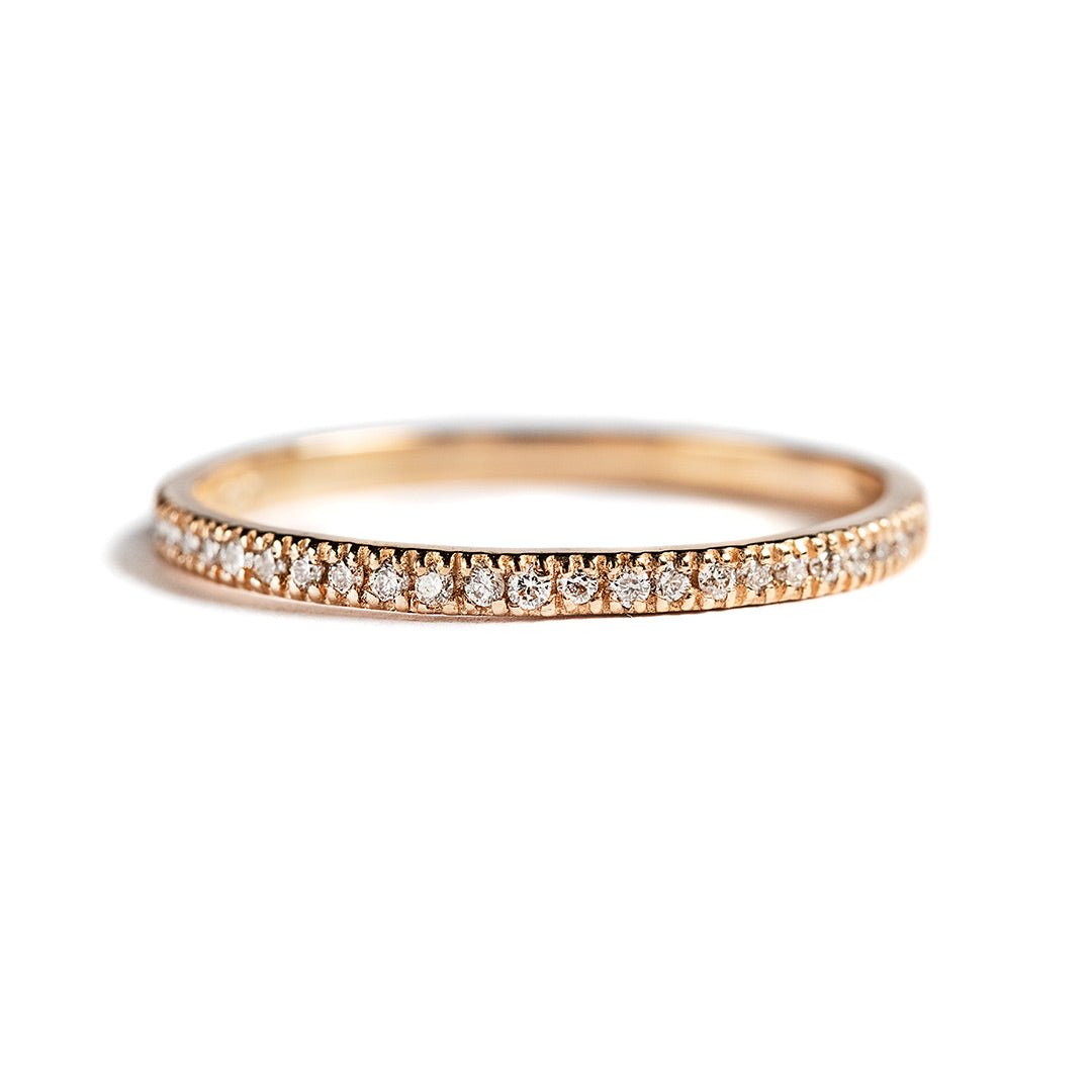 ANILLO SEMI INFINITO DE ORO ROSADO 14K CON DIAMANTES - C'SANTOS
